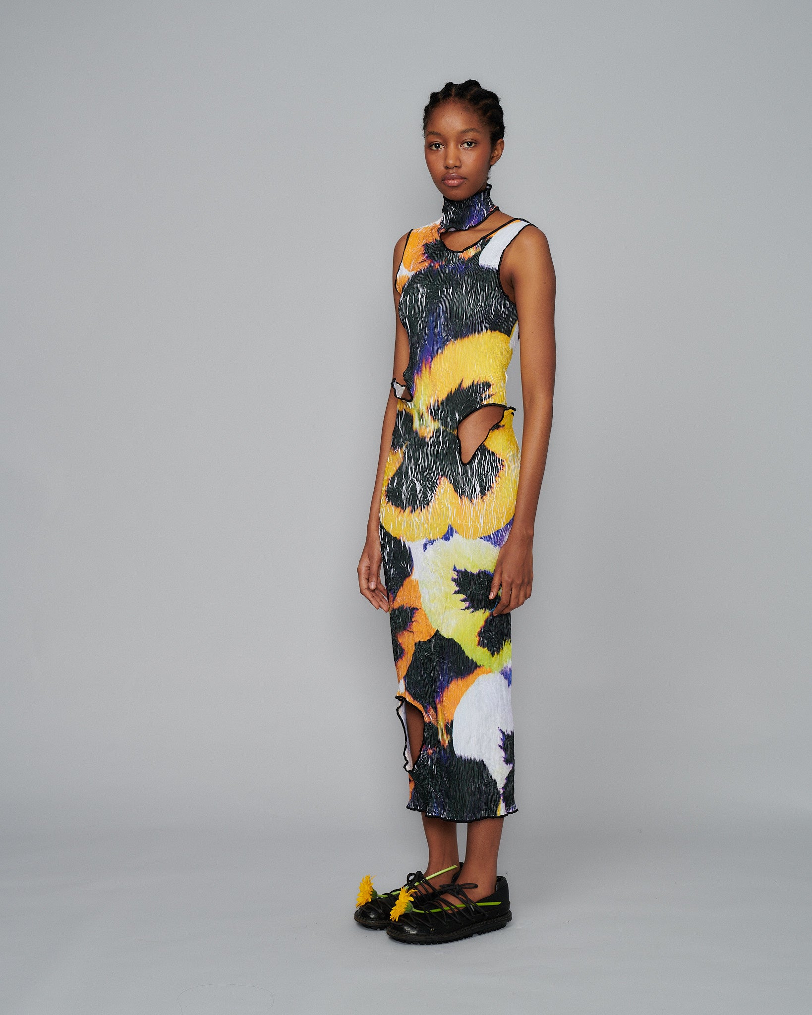 Tiago Dress in Yellow Pansy