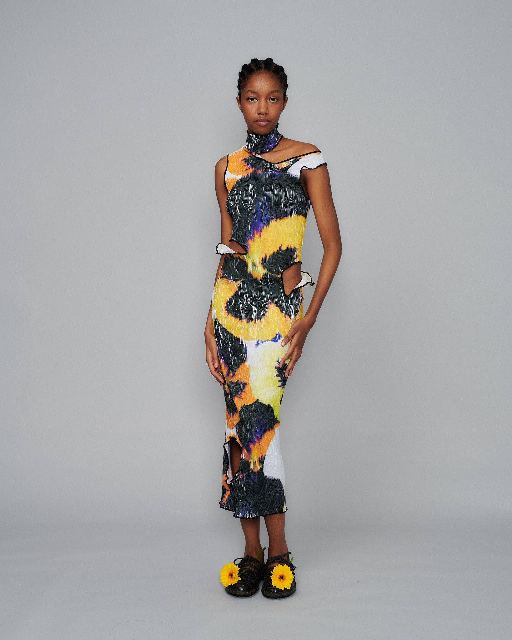 Tiago Dress in Yellow Pansy