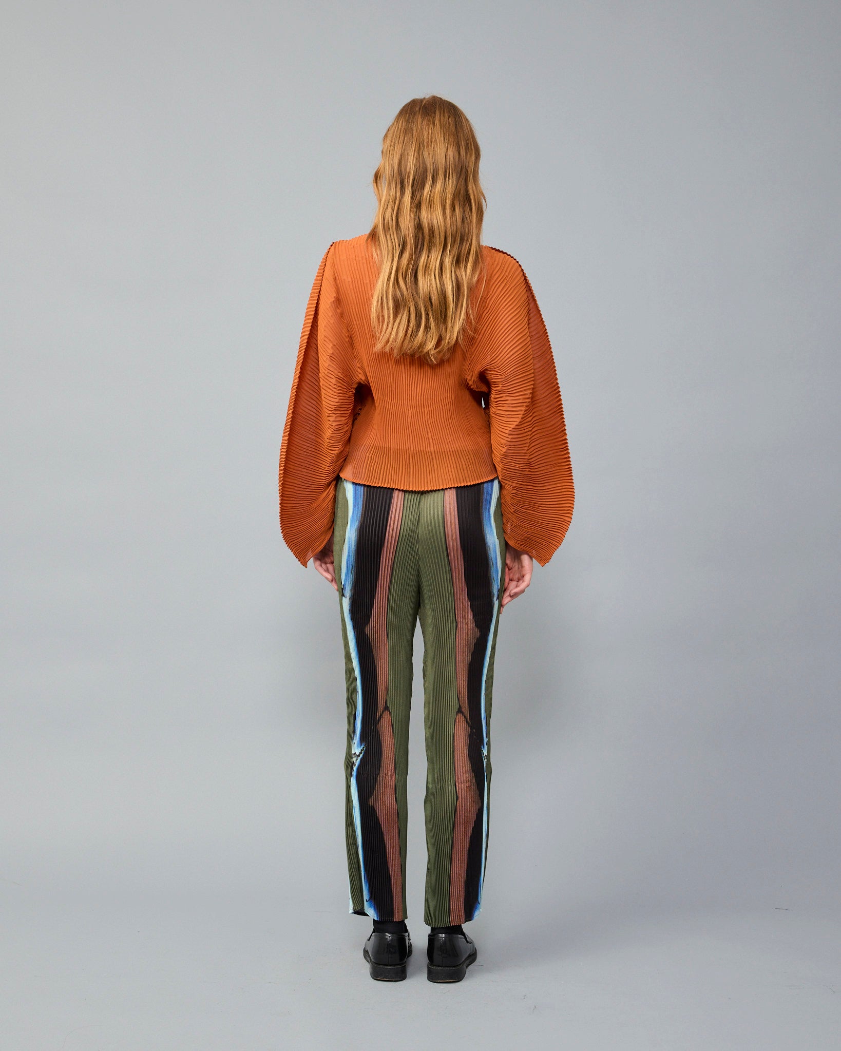 Rana Handpleated Top in Terracotta