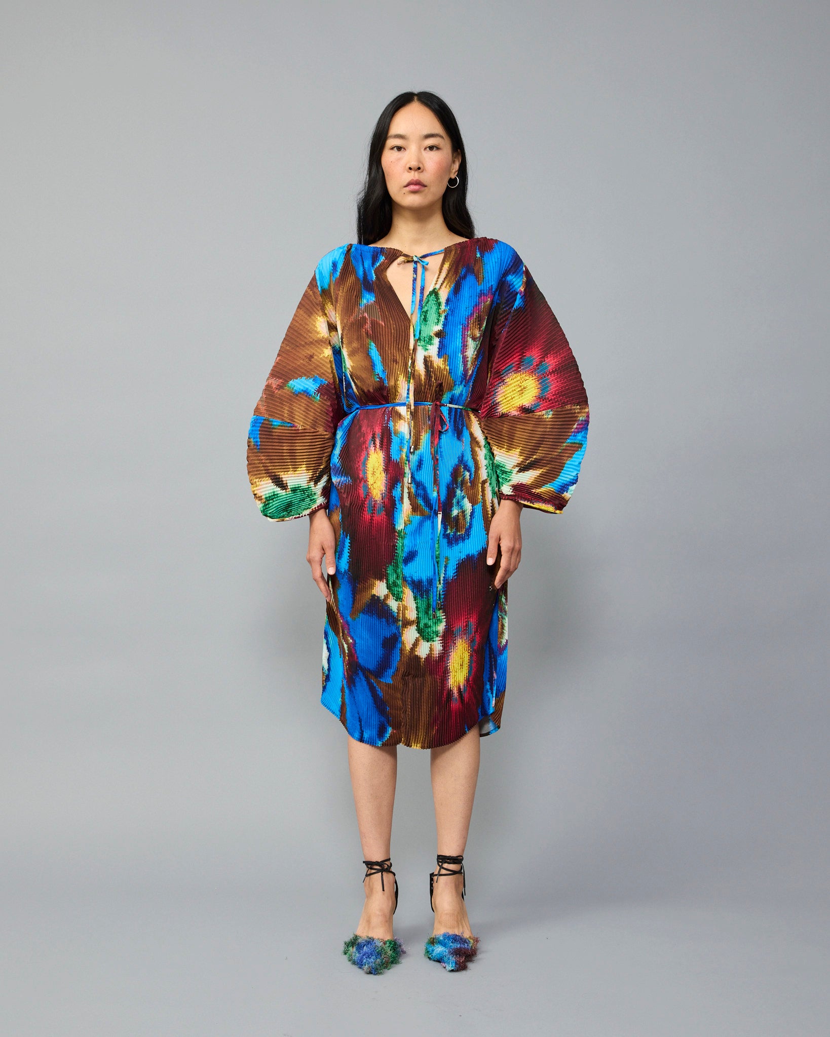 Laiza Pleated Dress in Gundula