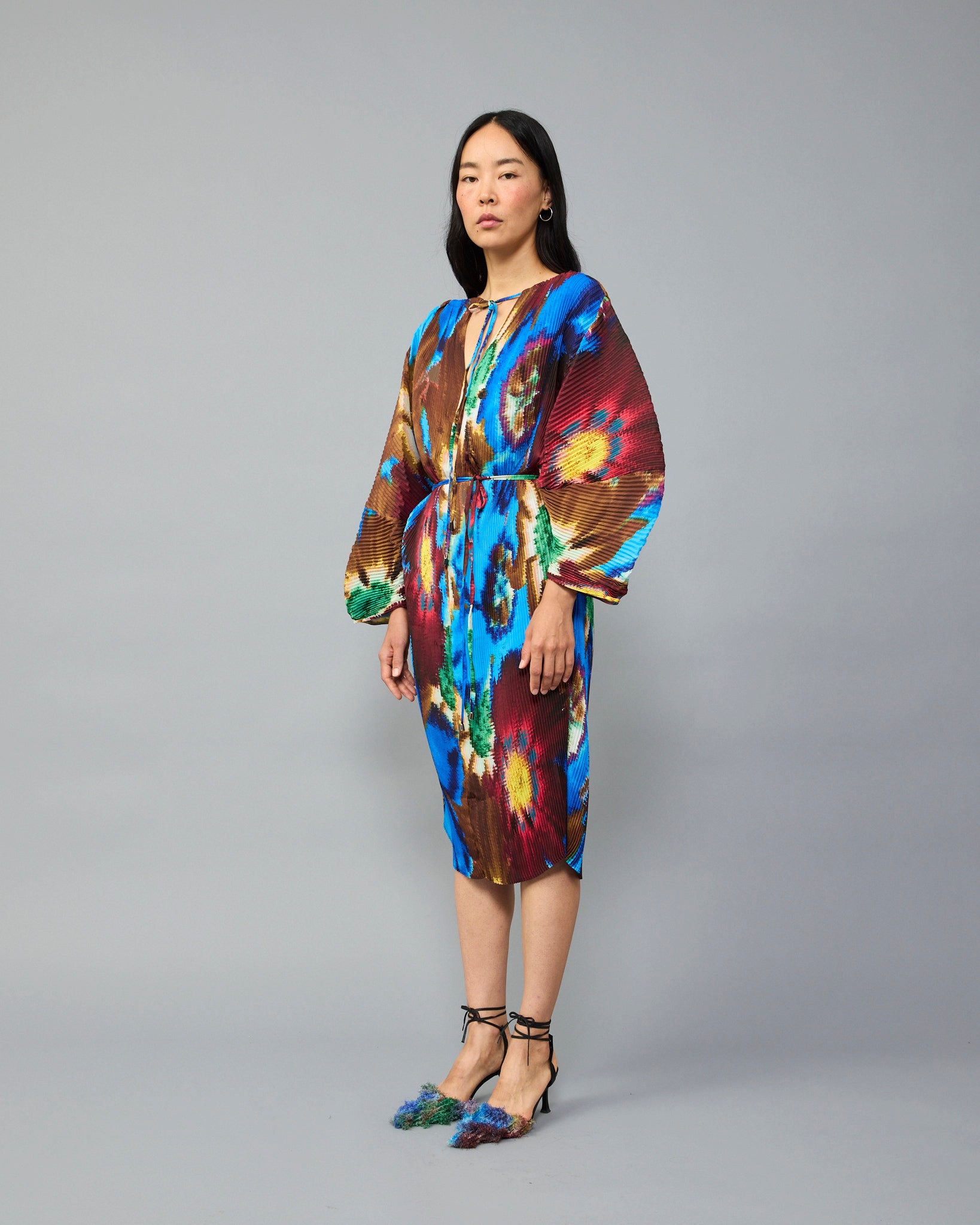 Laiza Pleated Dress in Gundula