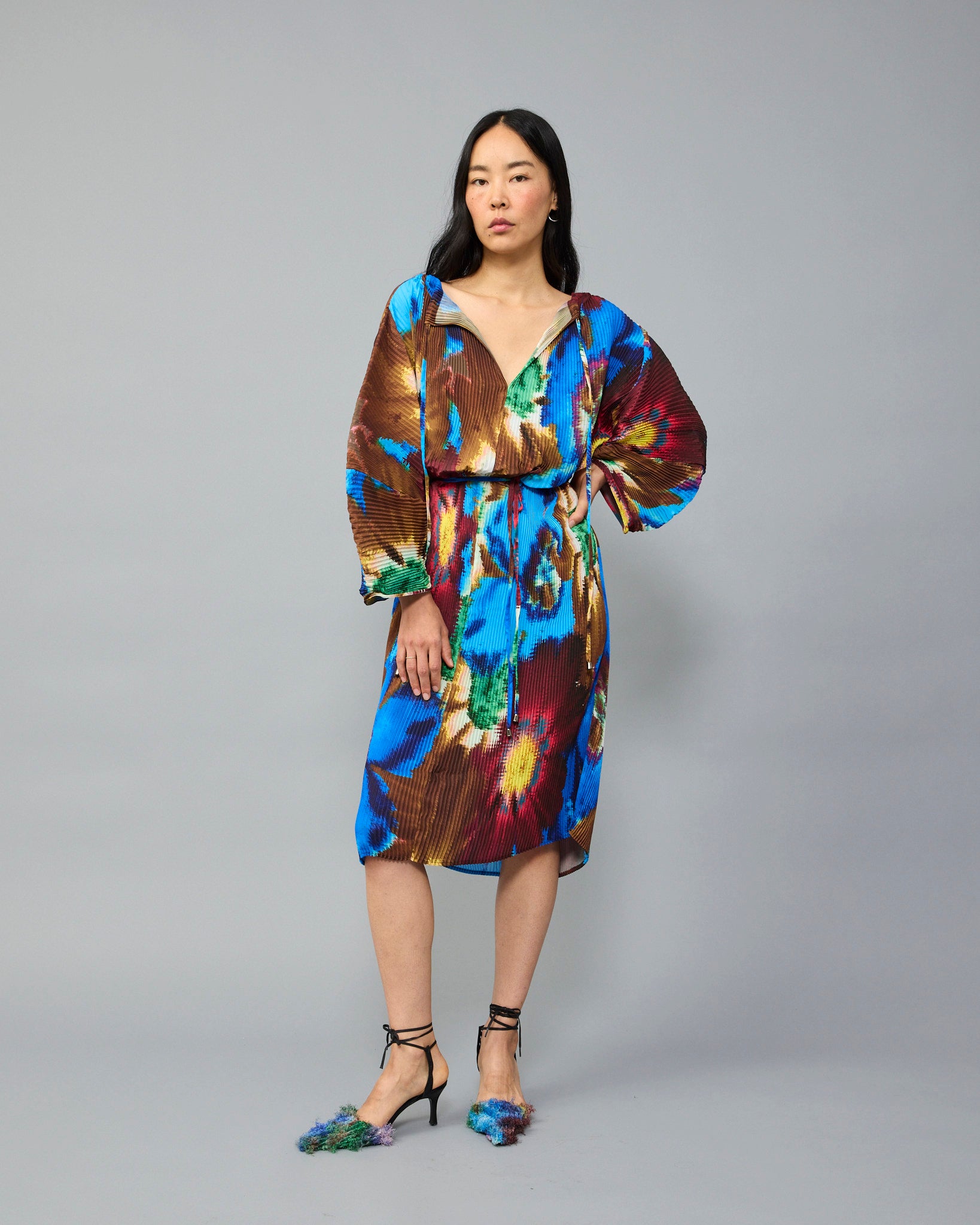 Laiza Pleated Dress in Gundula