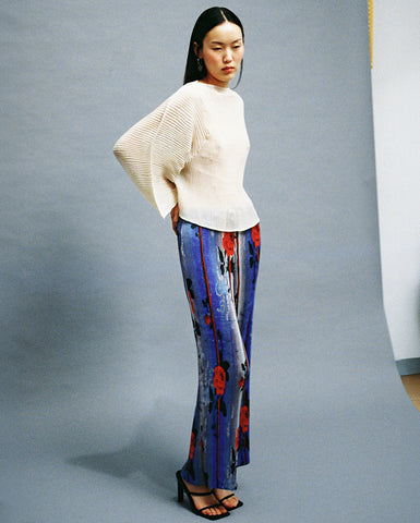 Rana Handpleated Top in Off-White