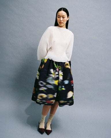 Rana Handpleated Top in White