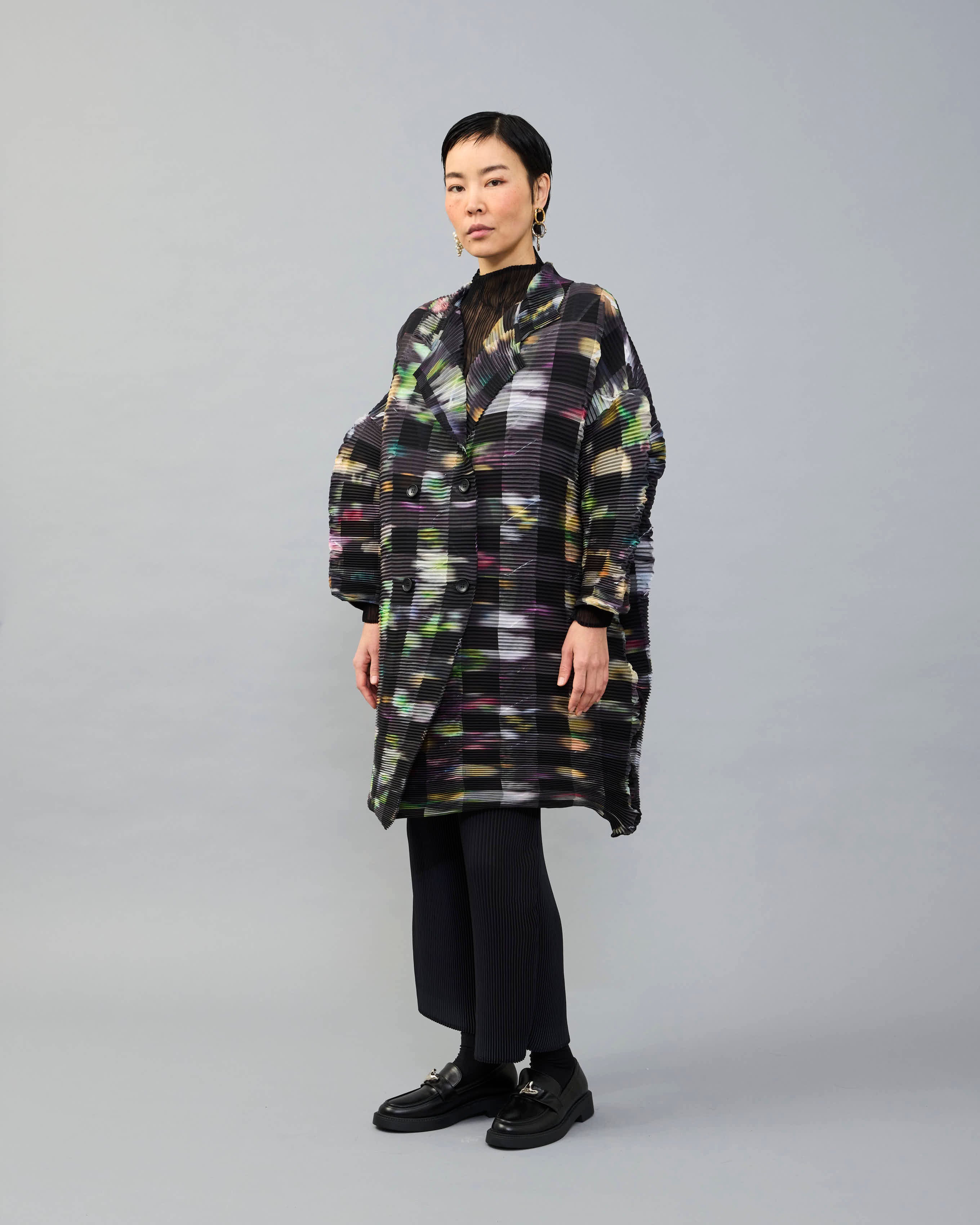 Johan Pleated Coat in Mayu