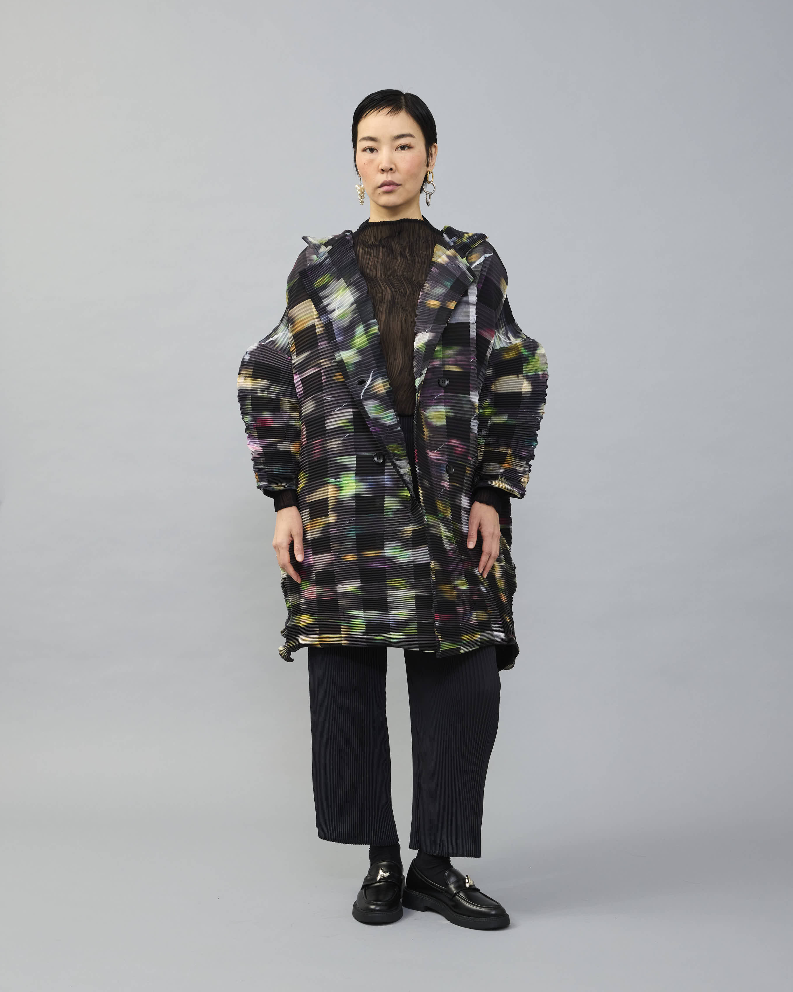 Johan Pleated Coat in Mayu