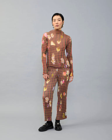 Lee Pleated Top in dark Pagel