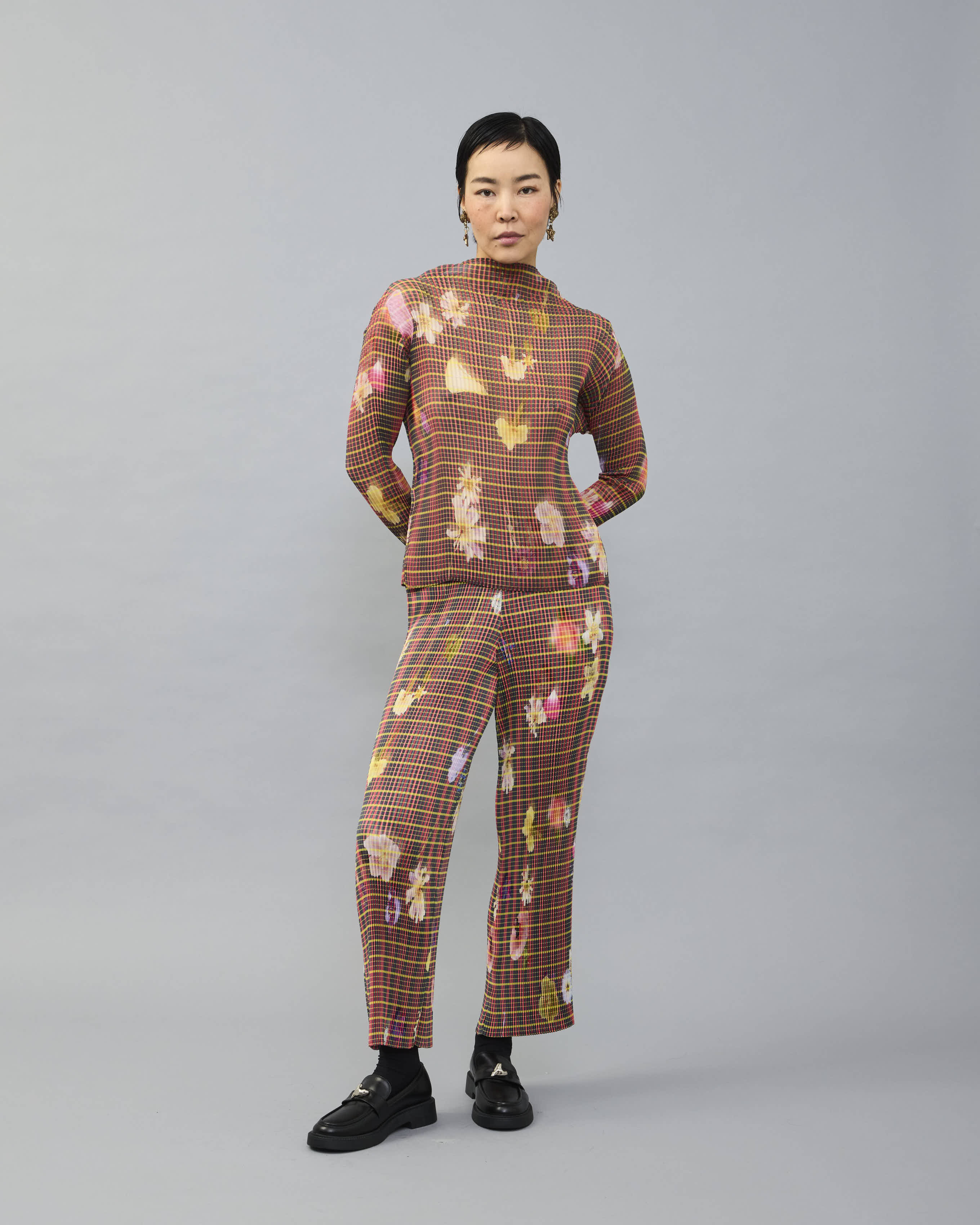 Lee Pleated Top in dark Pagel