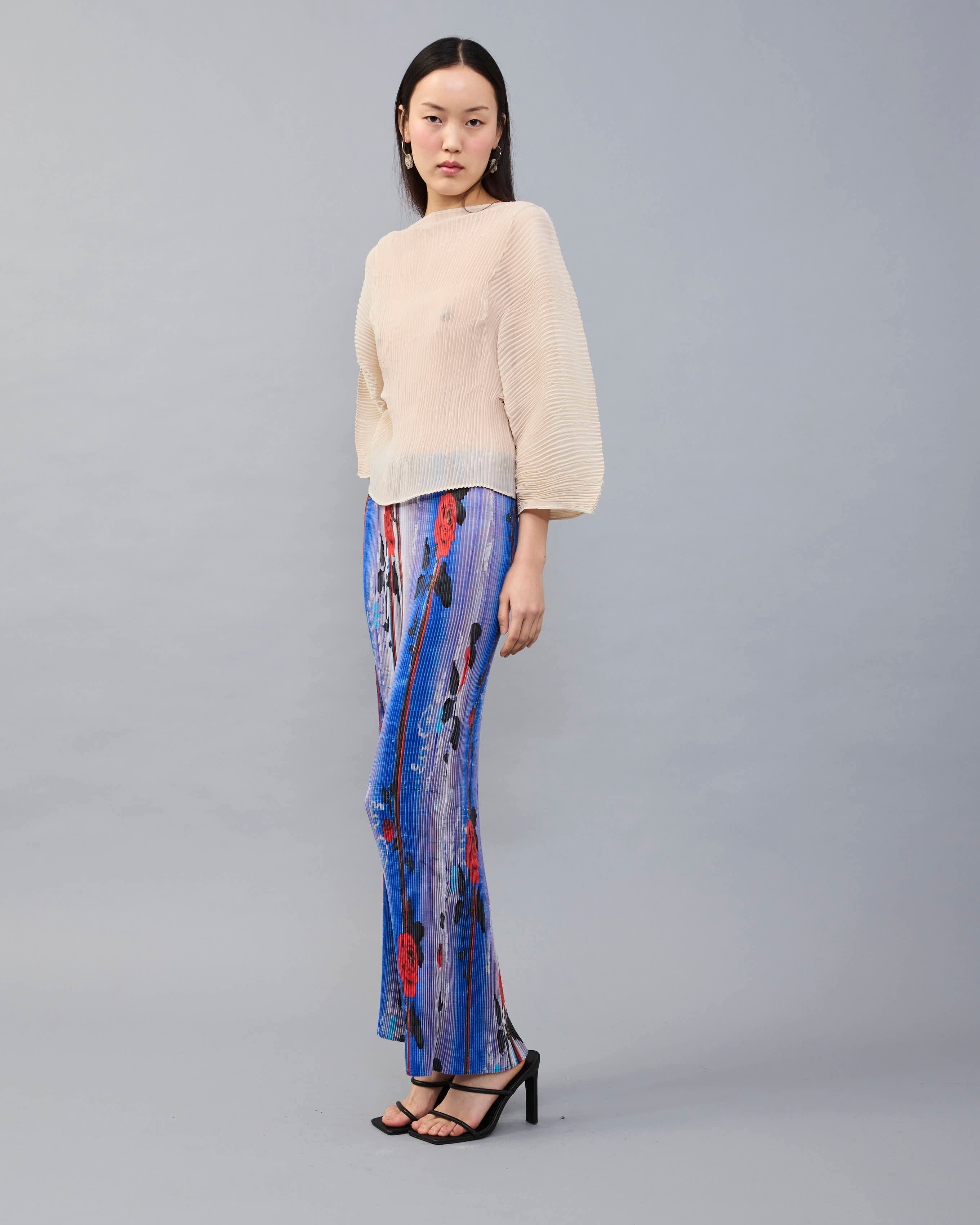 Rana Handpleated Top in Off-White