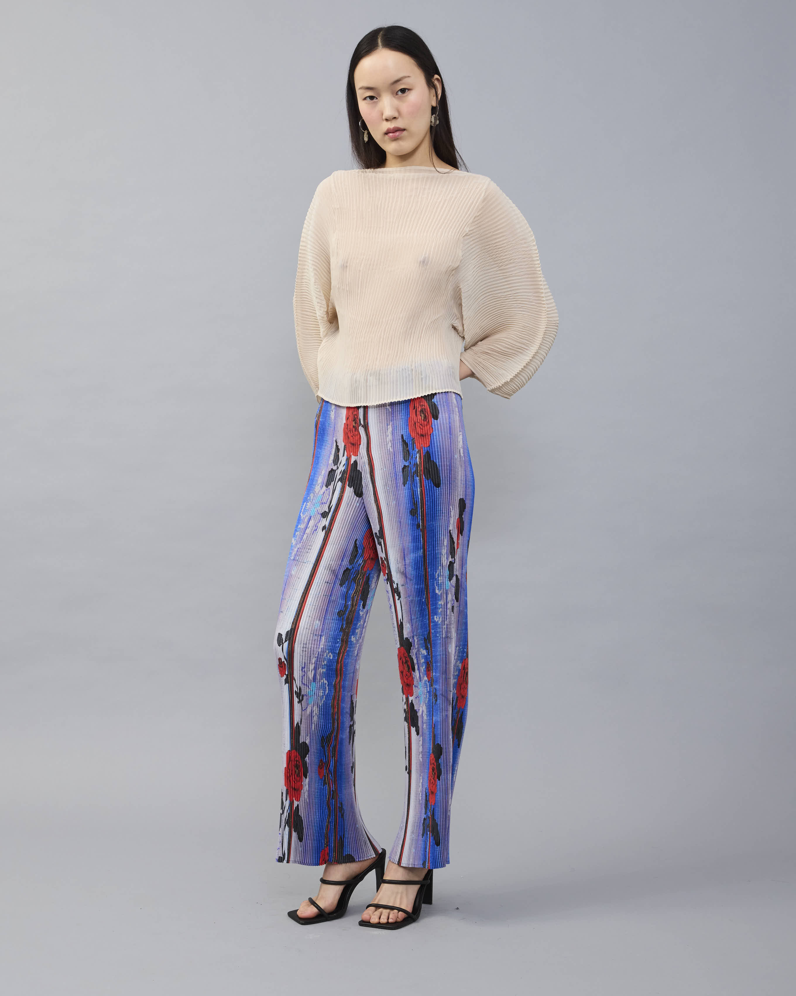 Rana Handpleated Top in Off-White