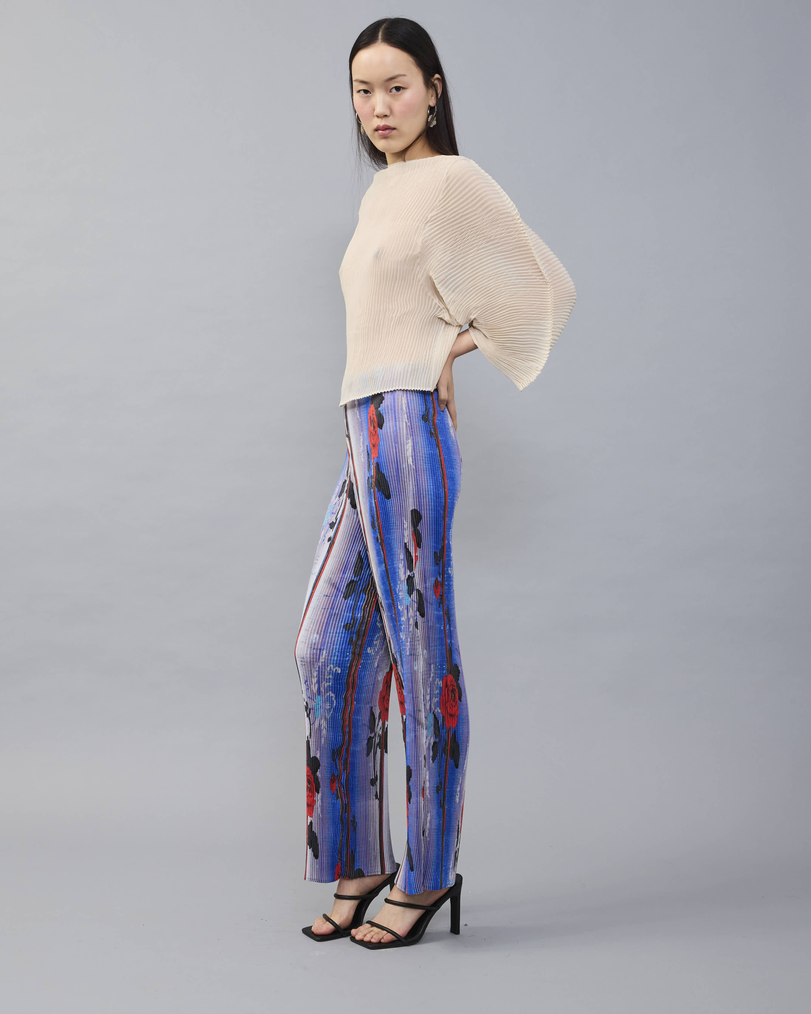 Rana Handpleated Top in Off-White