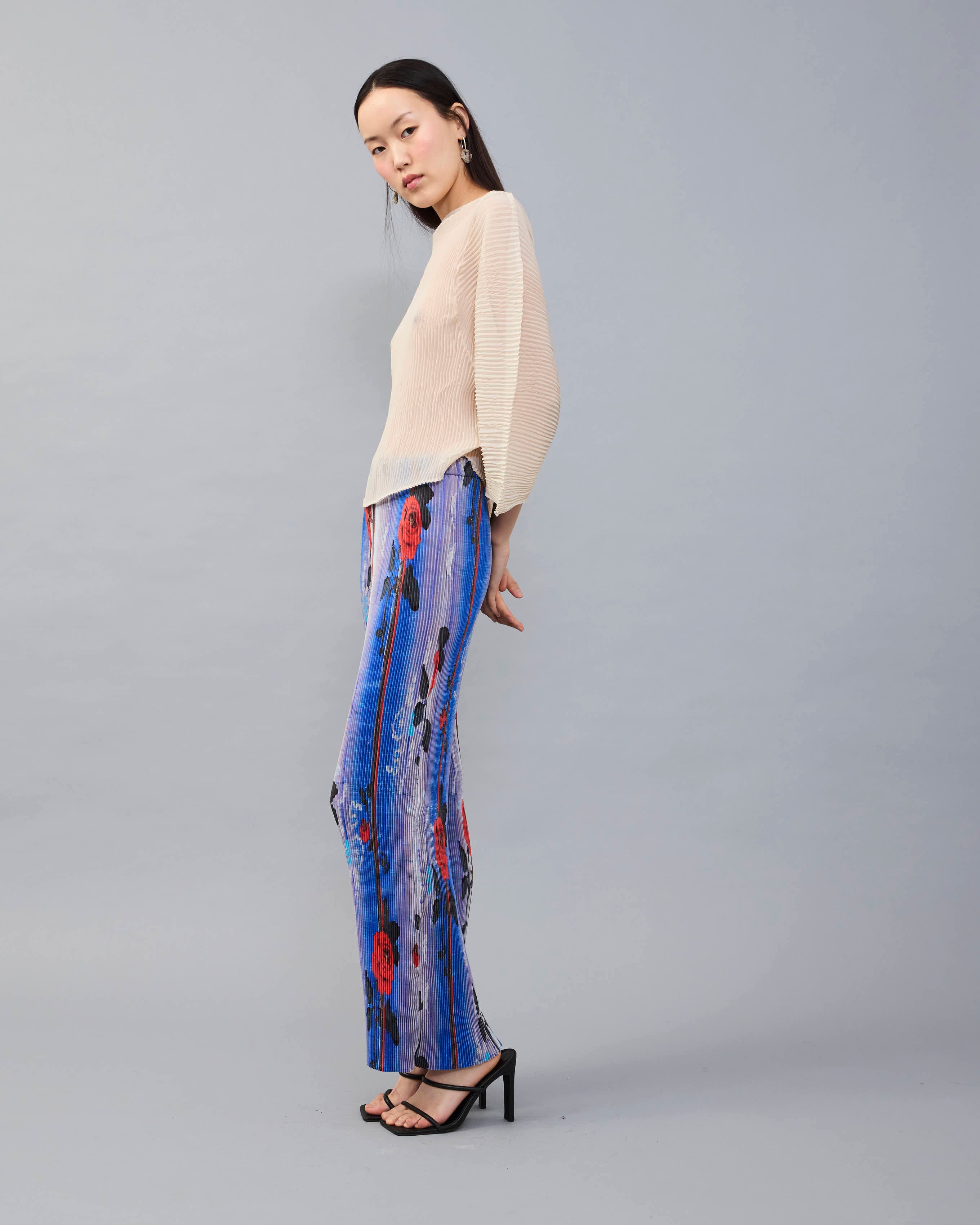 Rana Handpleated Top in Off-White