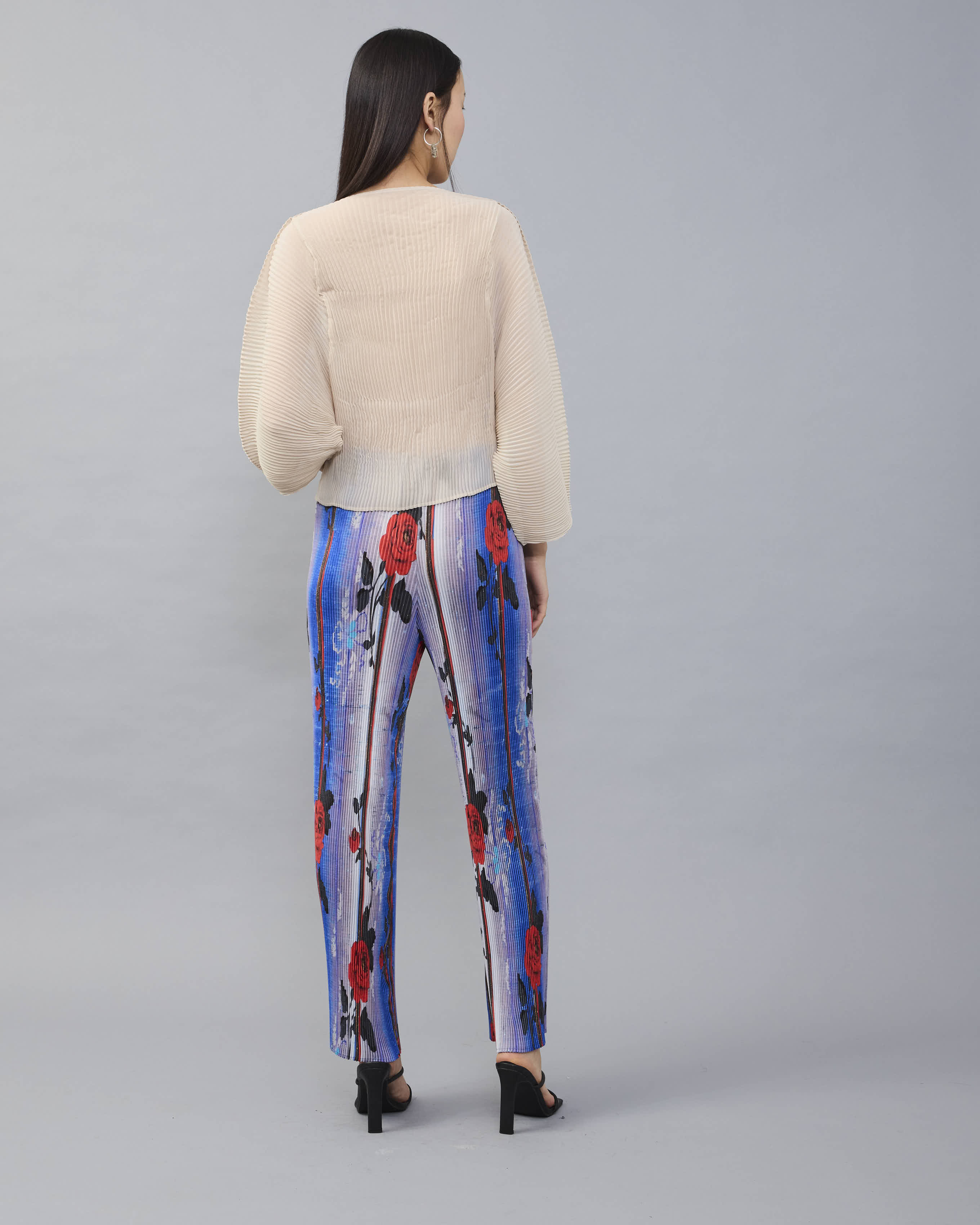 Rana Handpleated Top in Off-White