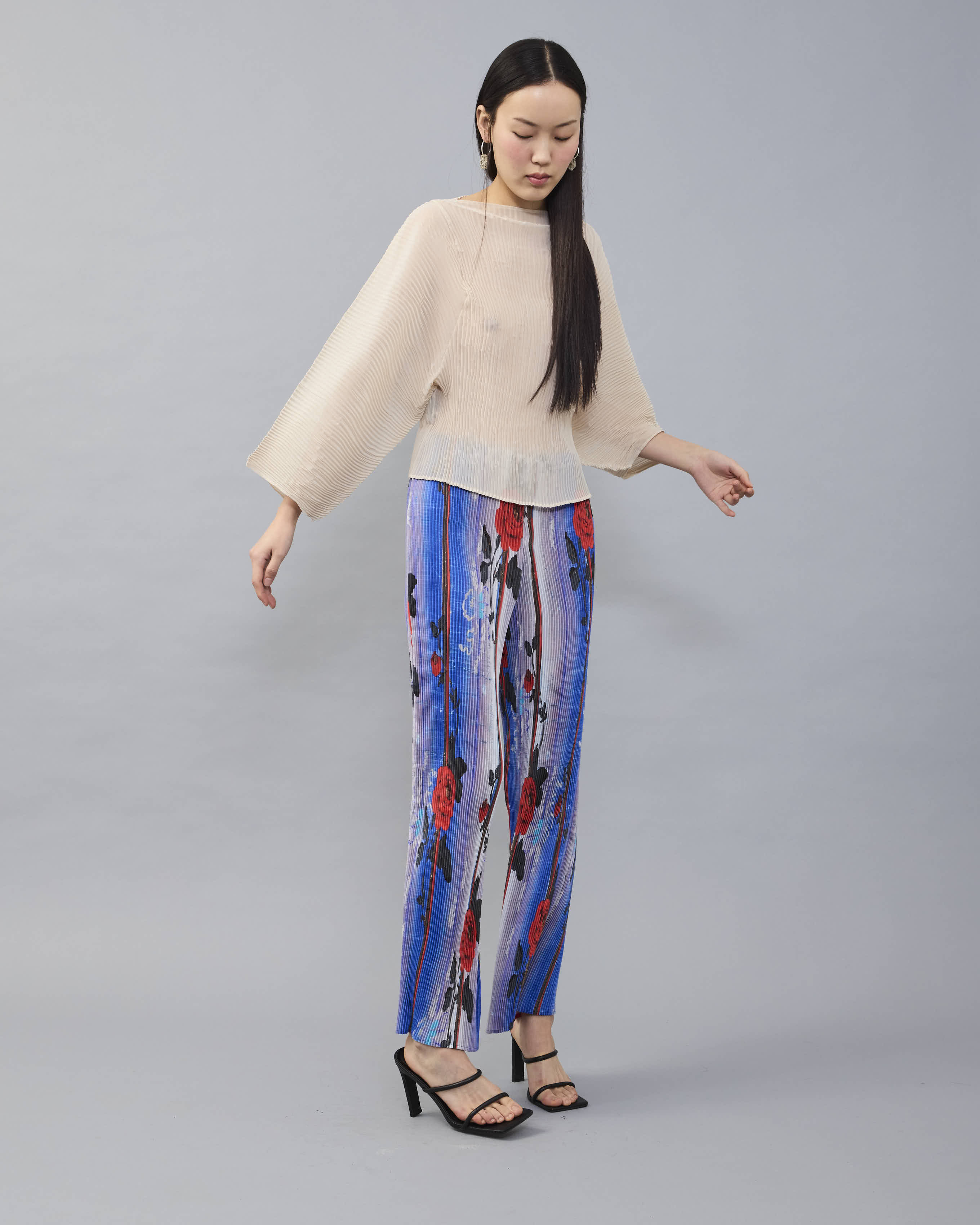 Rana Handpleated Top in Off-White