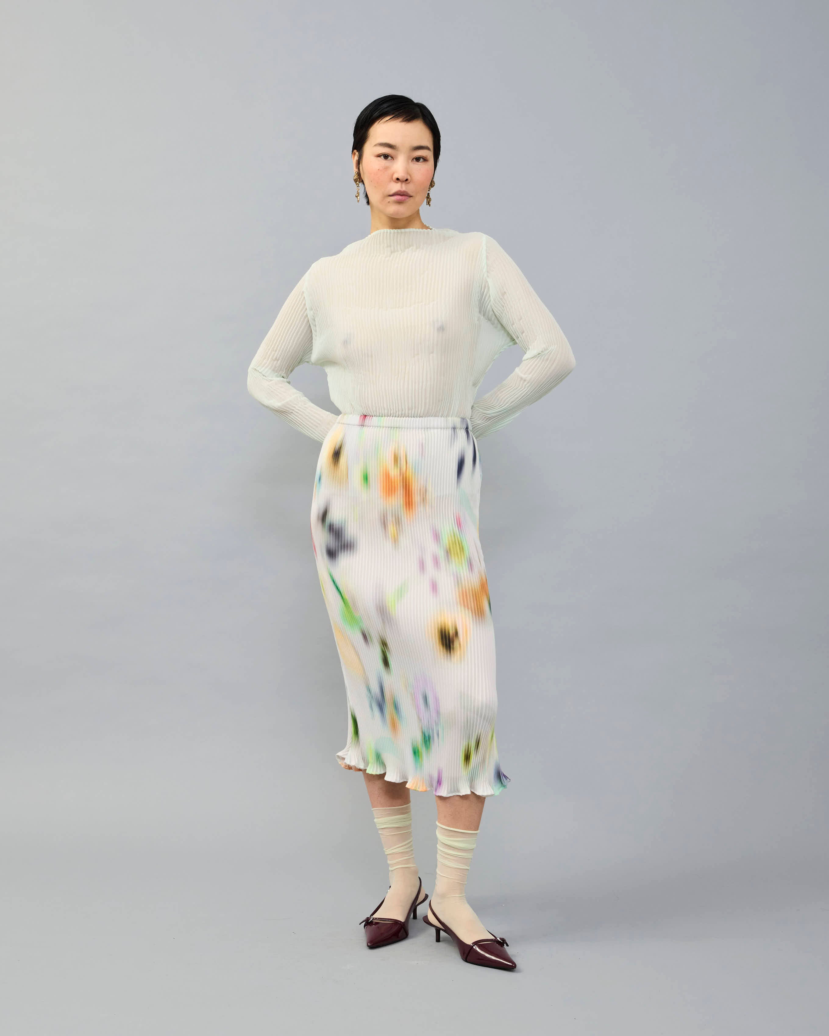 Milla Pleated Skirt in light Mayu