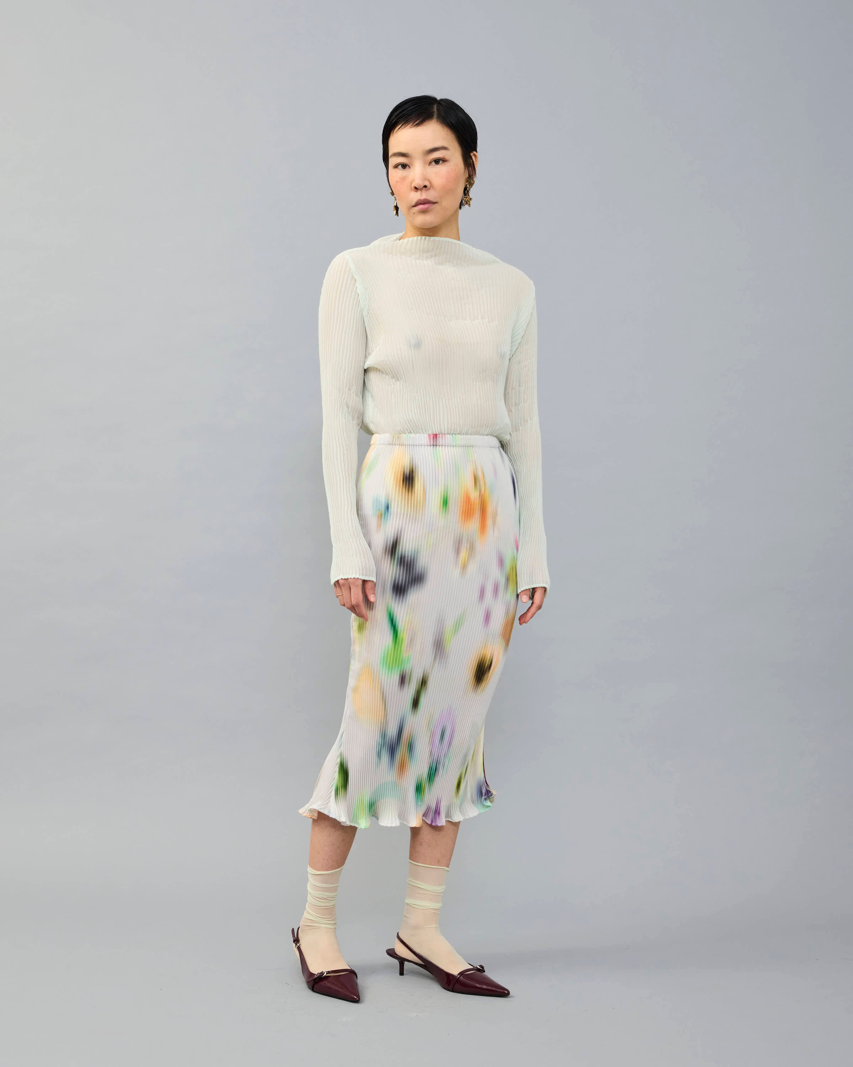 Milla Pleated Skirt in light Mayu