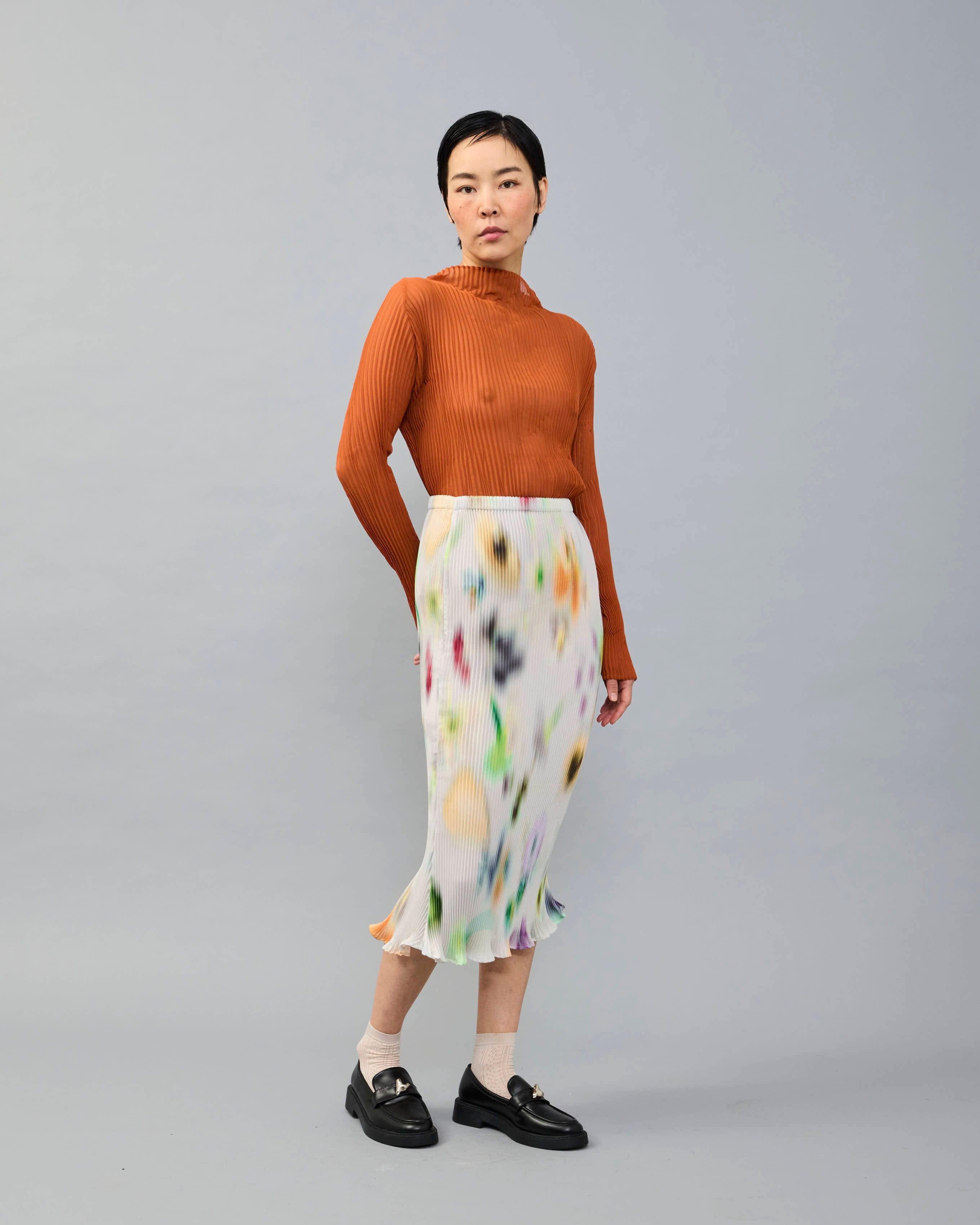 Lee Handpleated Top in Terracotta