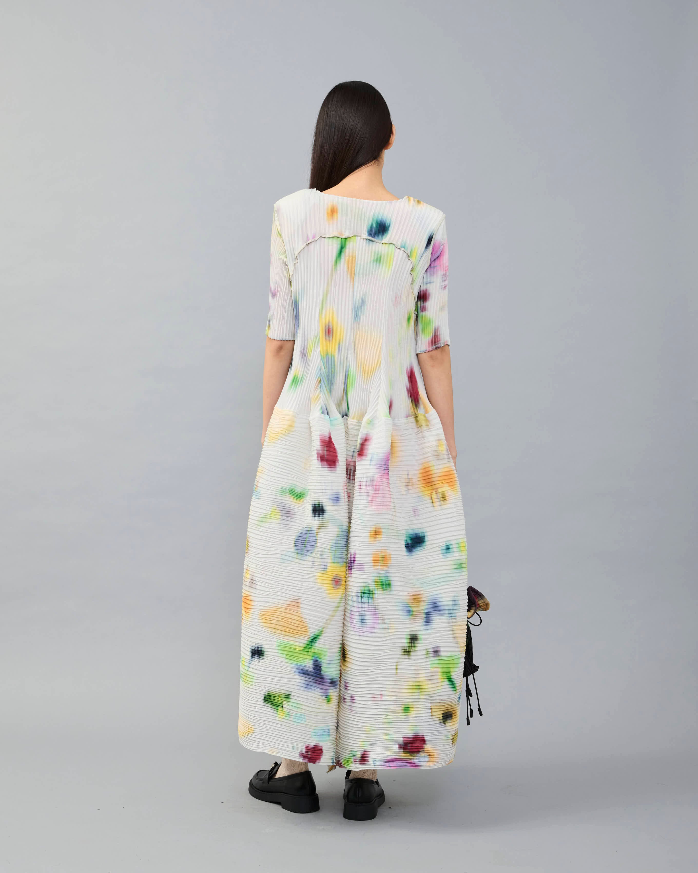 Handpleated Uma Dress in light Mayu