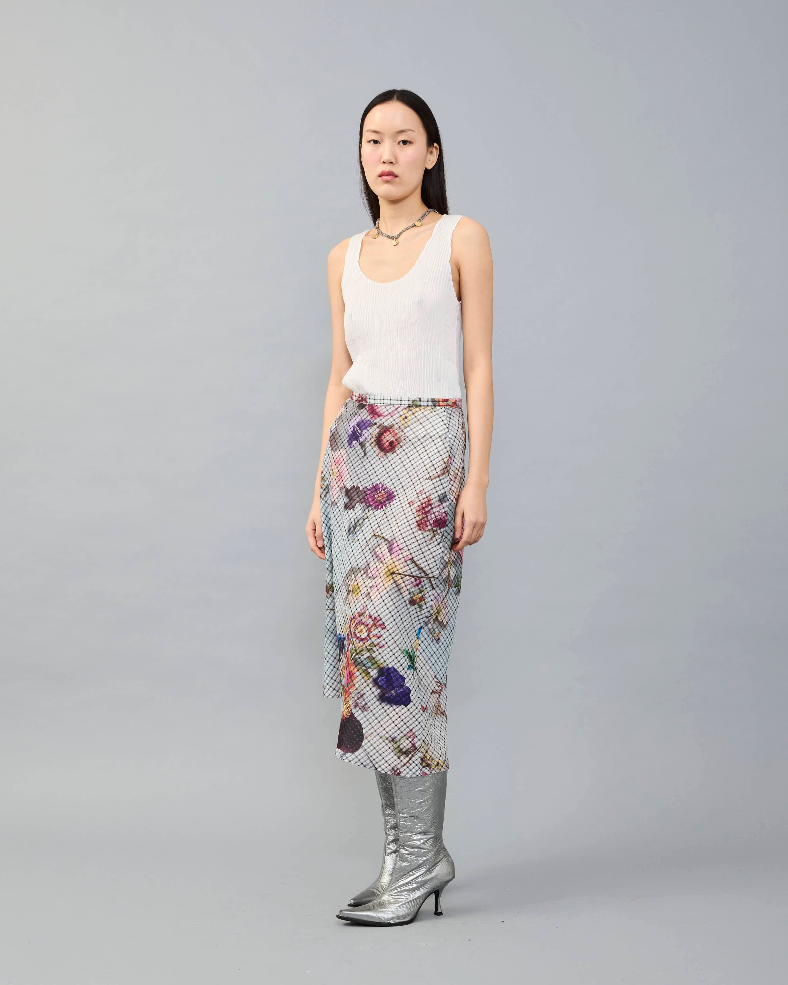 Kurt Handpleated Tanktop in White