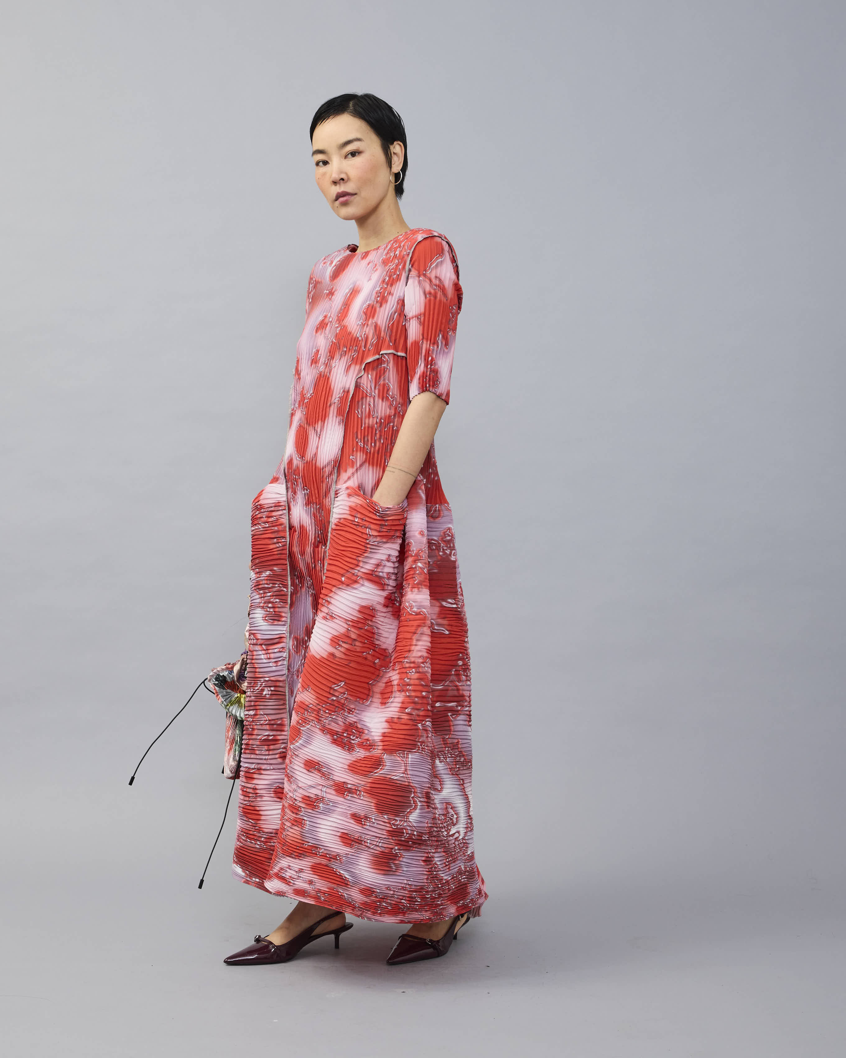 Handpleated Uma Dress in Vola