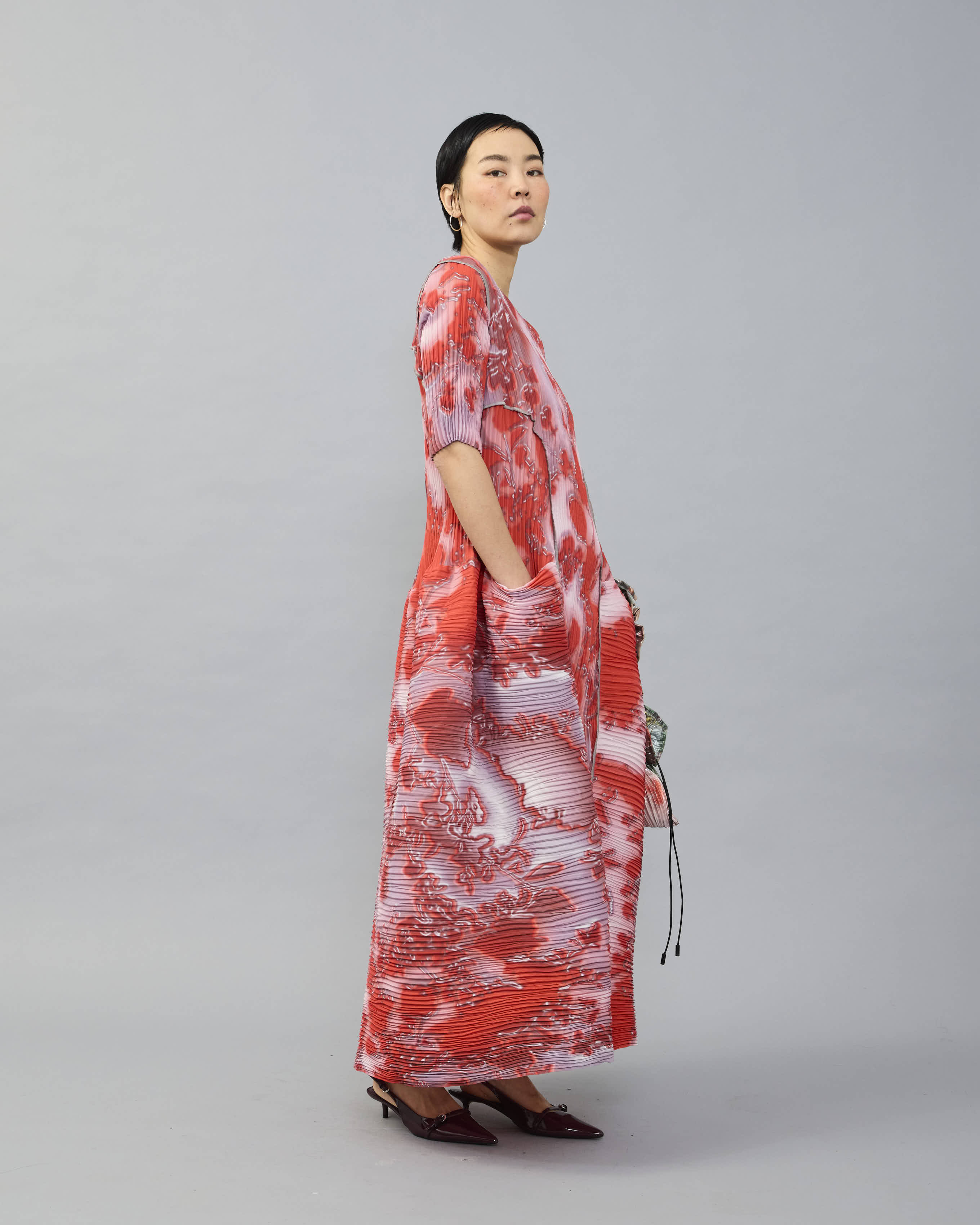 Handpleated Uma Dress in Vola