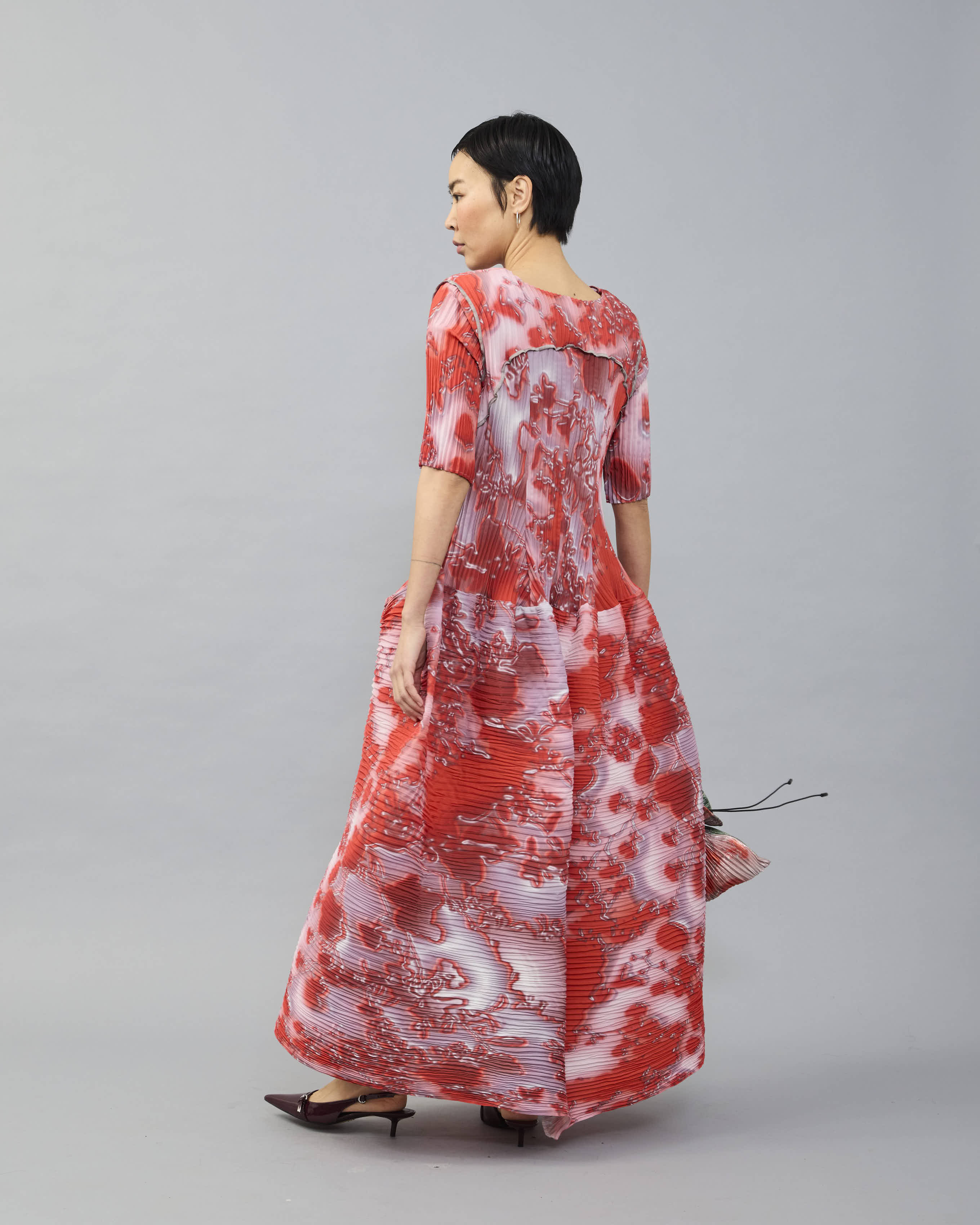 Handpleated Uma Dress in Vola