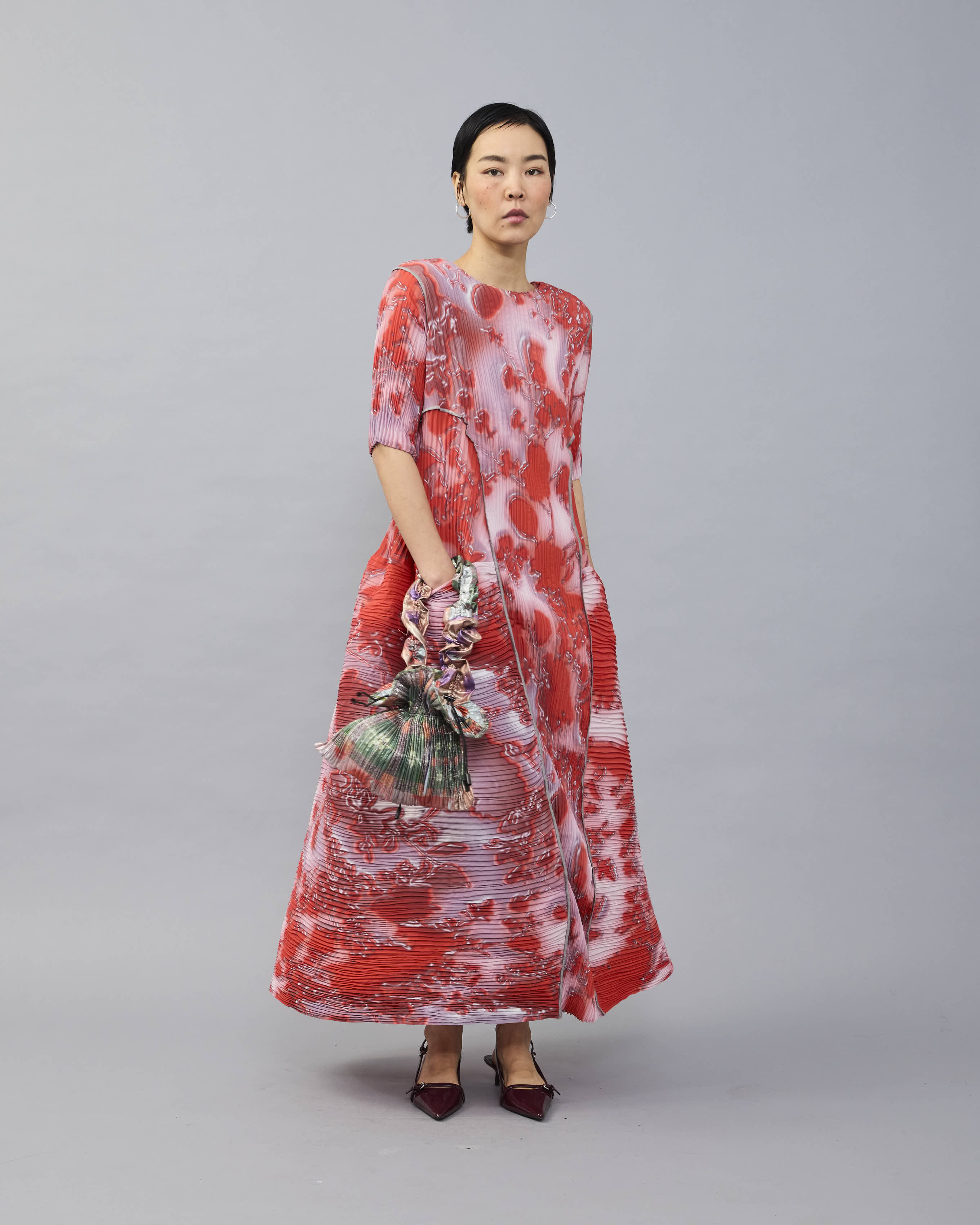 Handpleated Uma Dress in Vola