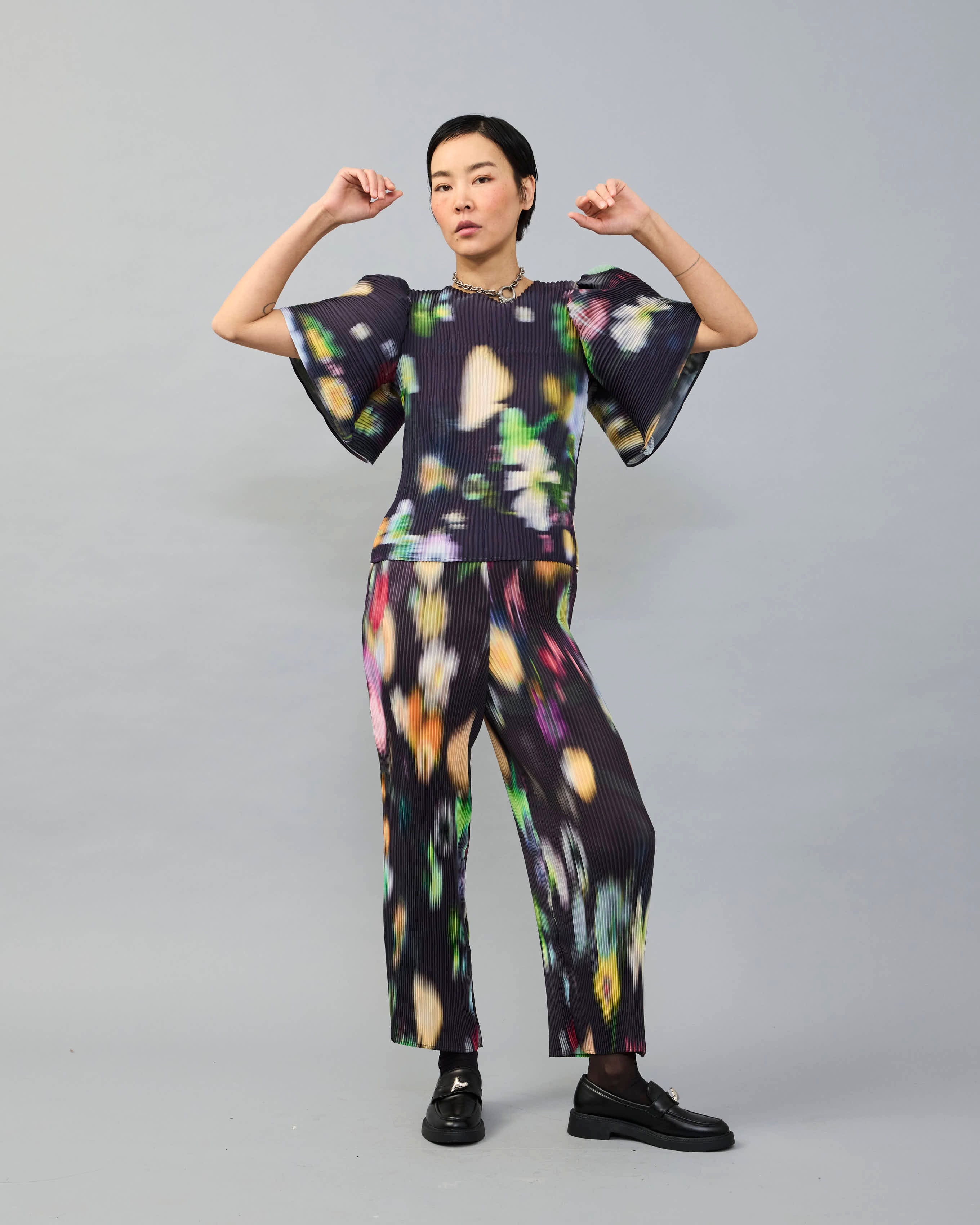 Handpleated Karlotta Top in Mayu