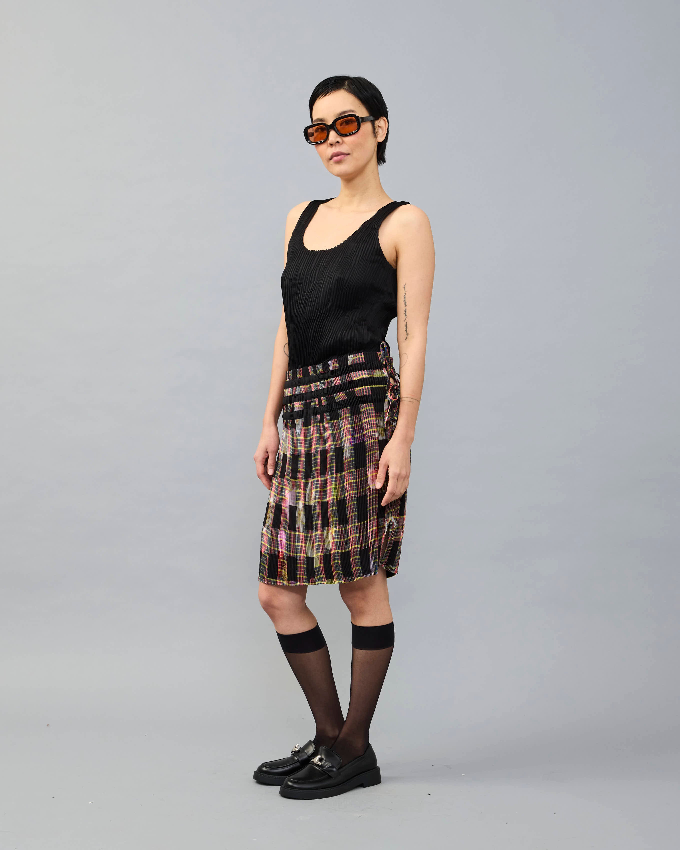 Kurt Handpleated Tanktop in Black