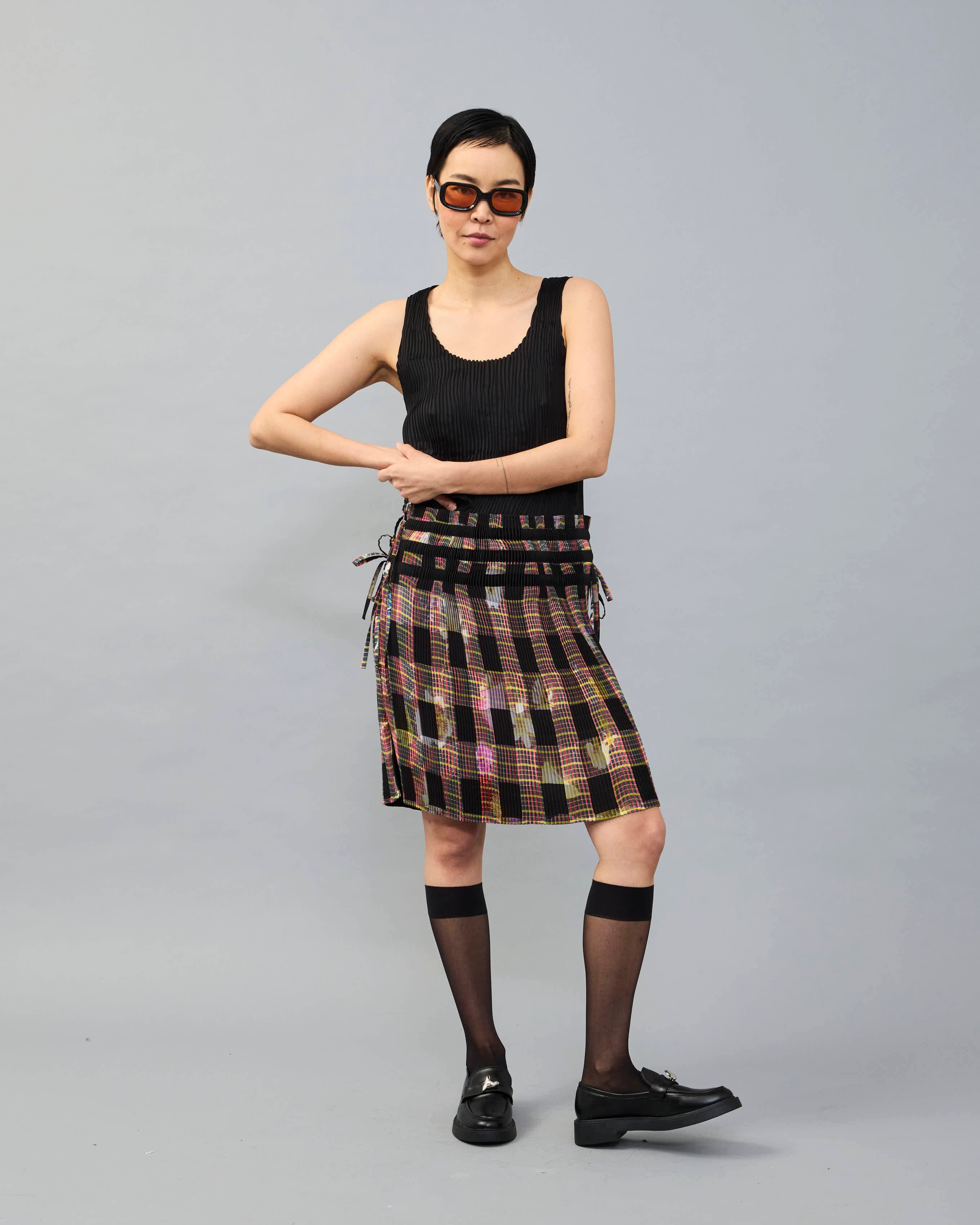 Kurt Handpleated Tanktop in Black