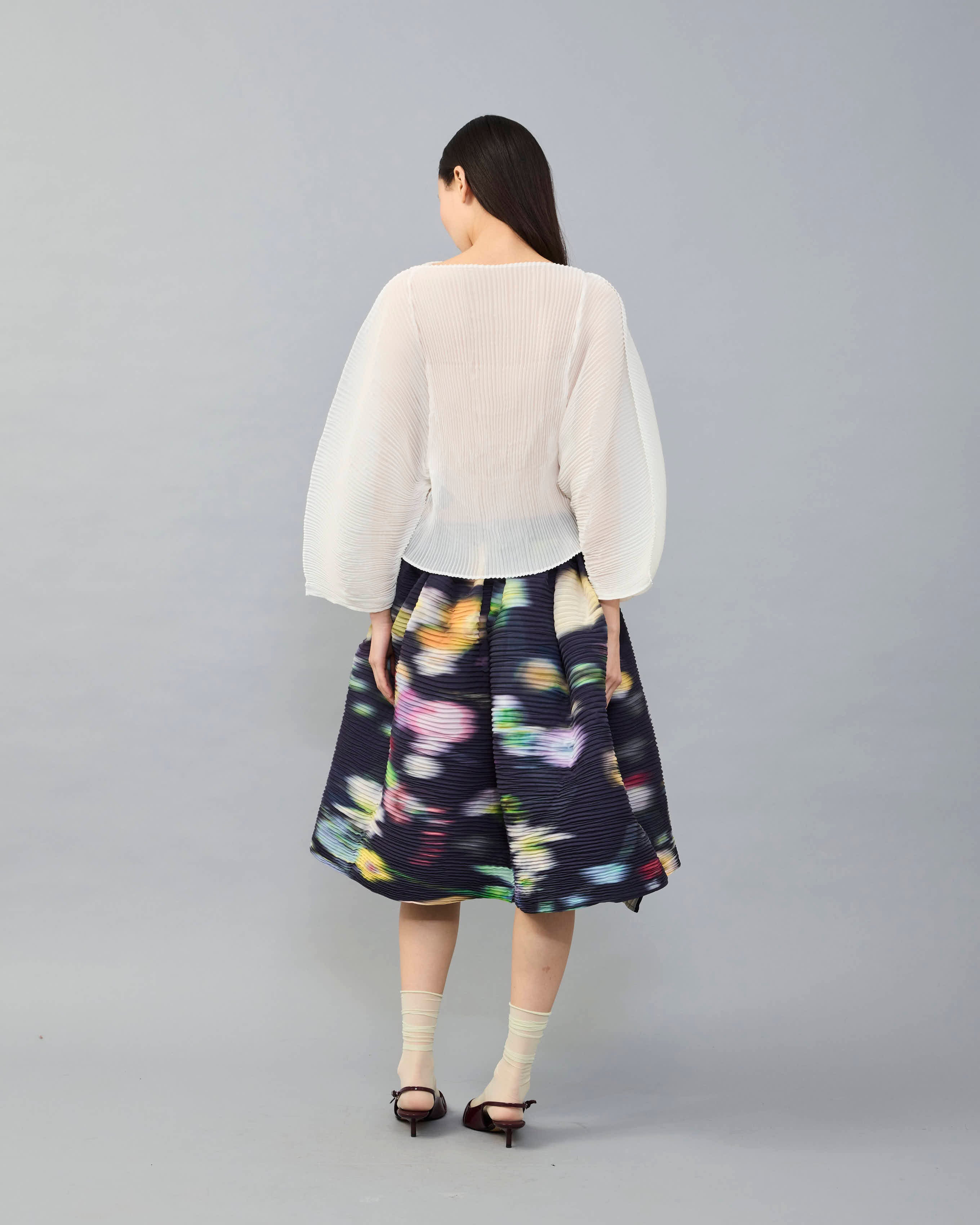 Sumia Handpleated Skirt in Mayu