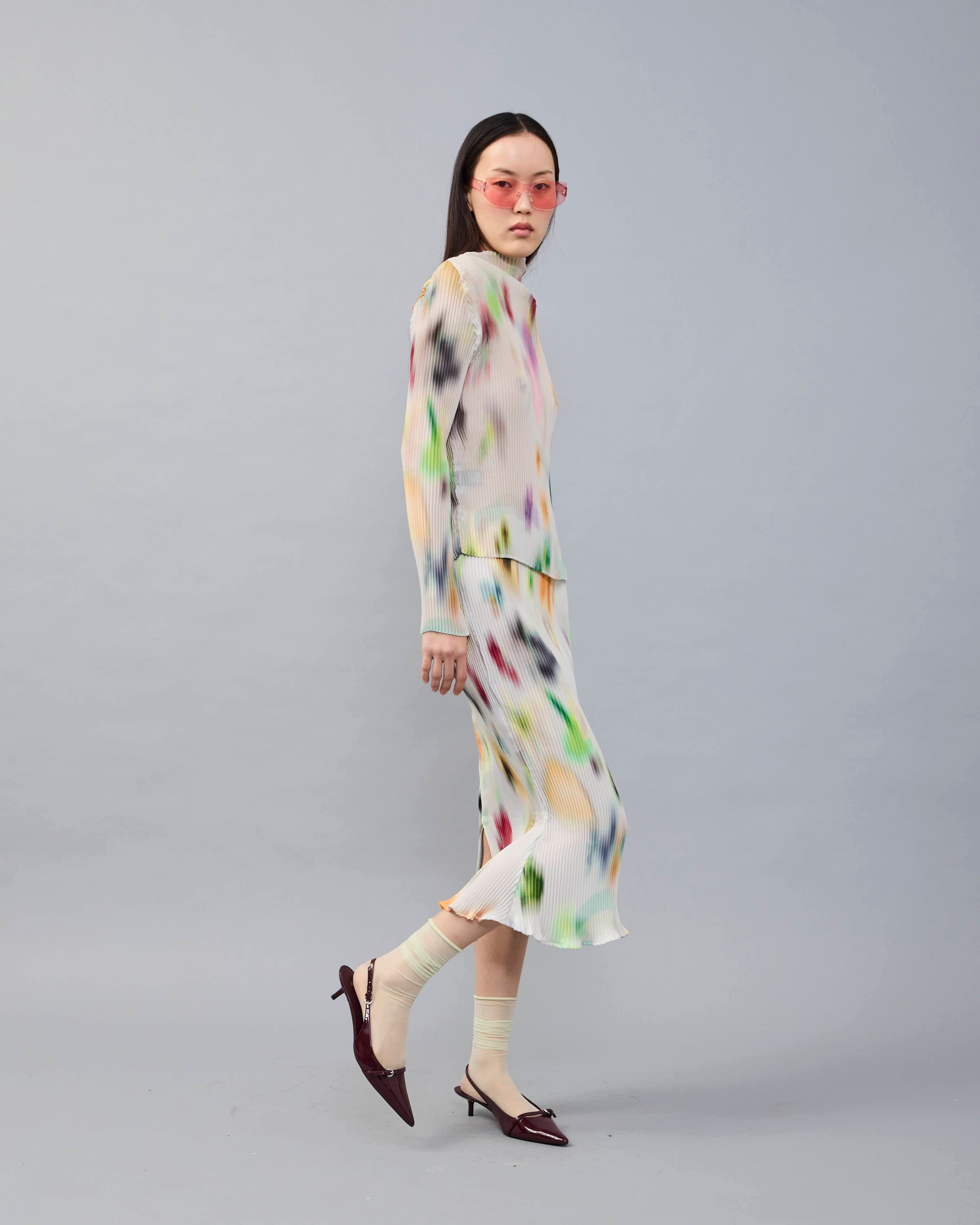 Lee Pleated Top in light Mayu