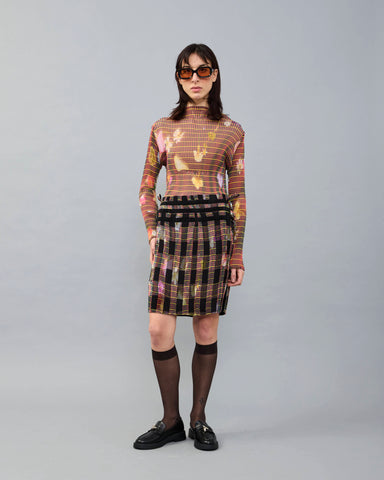 Max Pleated Skirt in Pagel