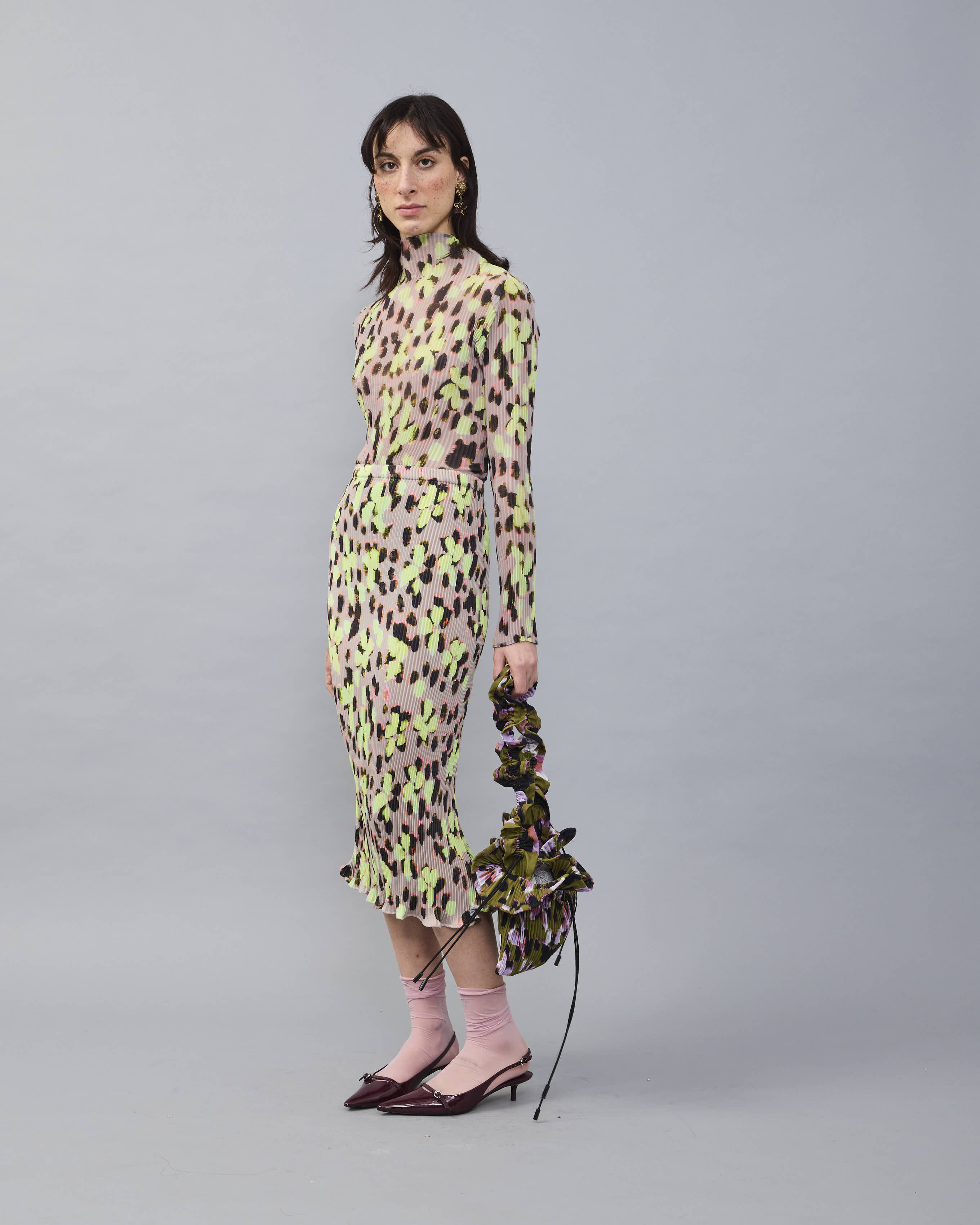 Milla Pleated Skirt in Lillie