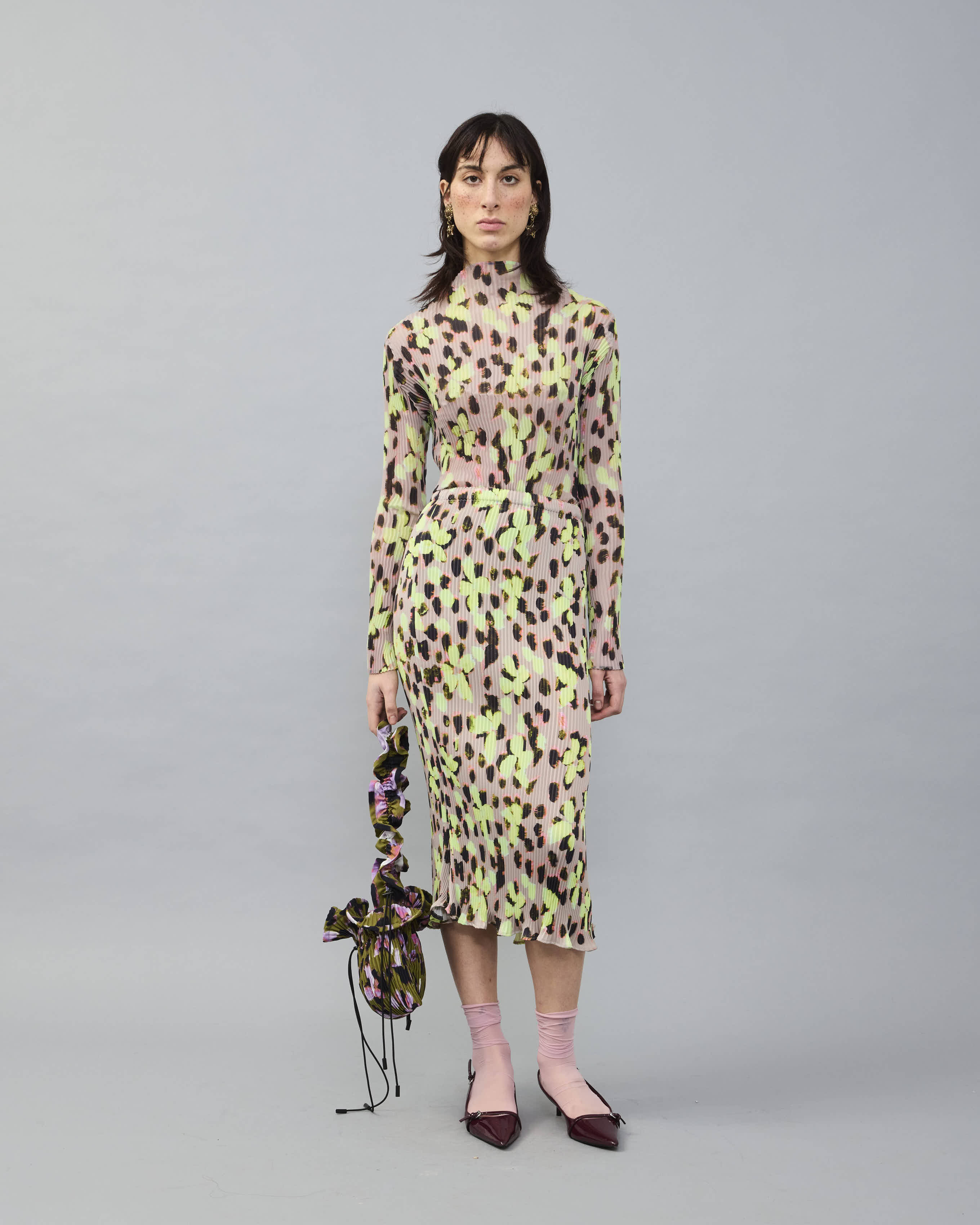 Milla Pleated Skirt in Lillie