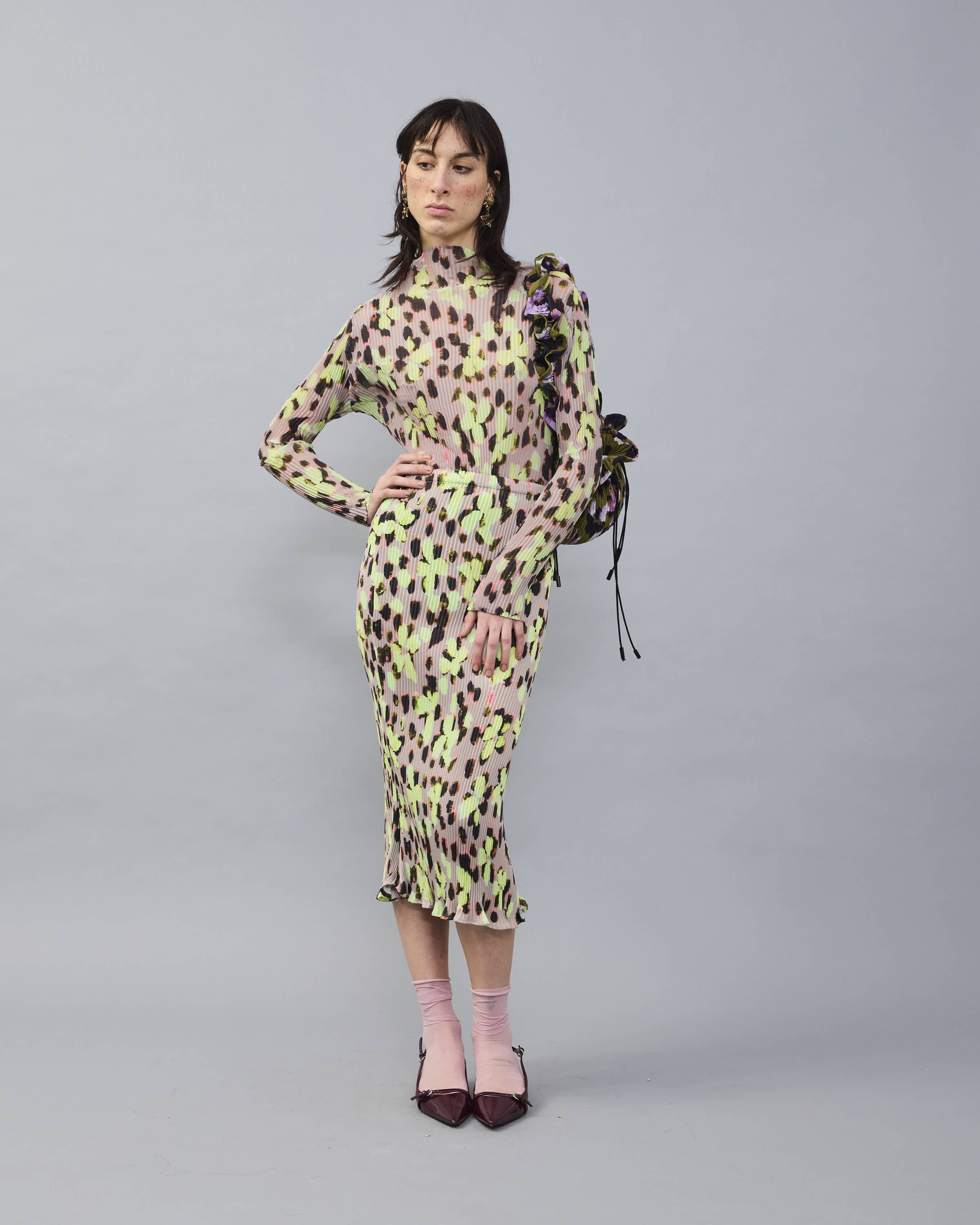 Milla Pleated Skirt in Lillie