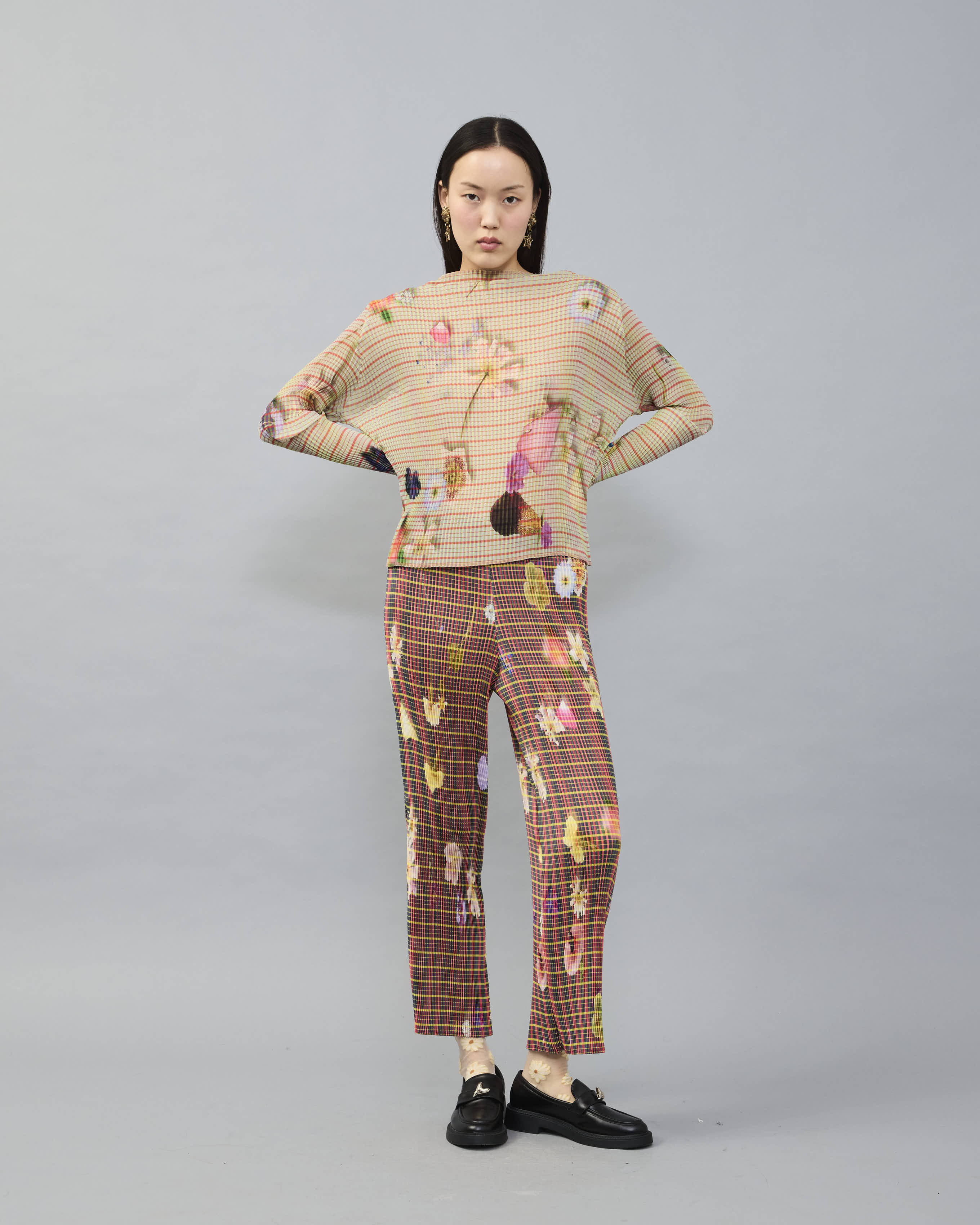 Lee Pleated Top in light Pagel