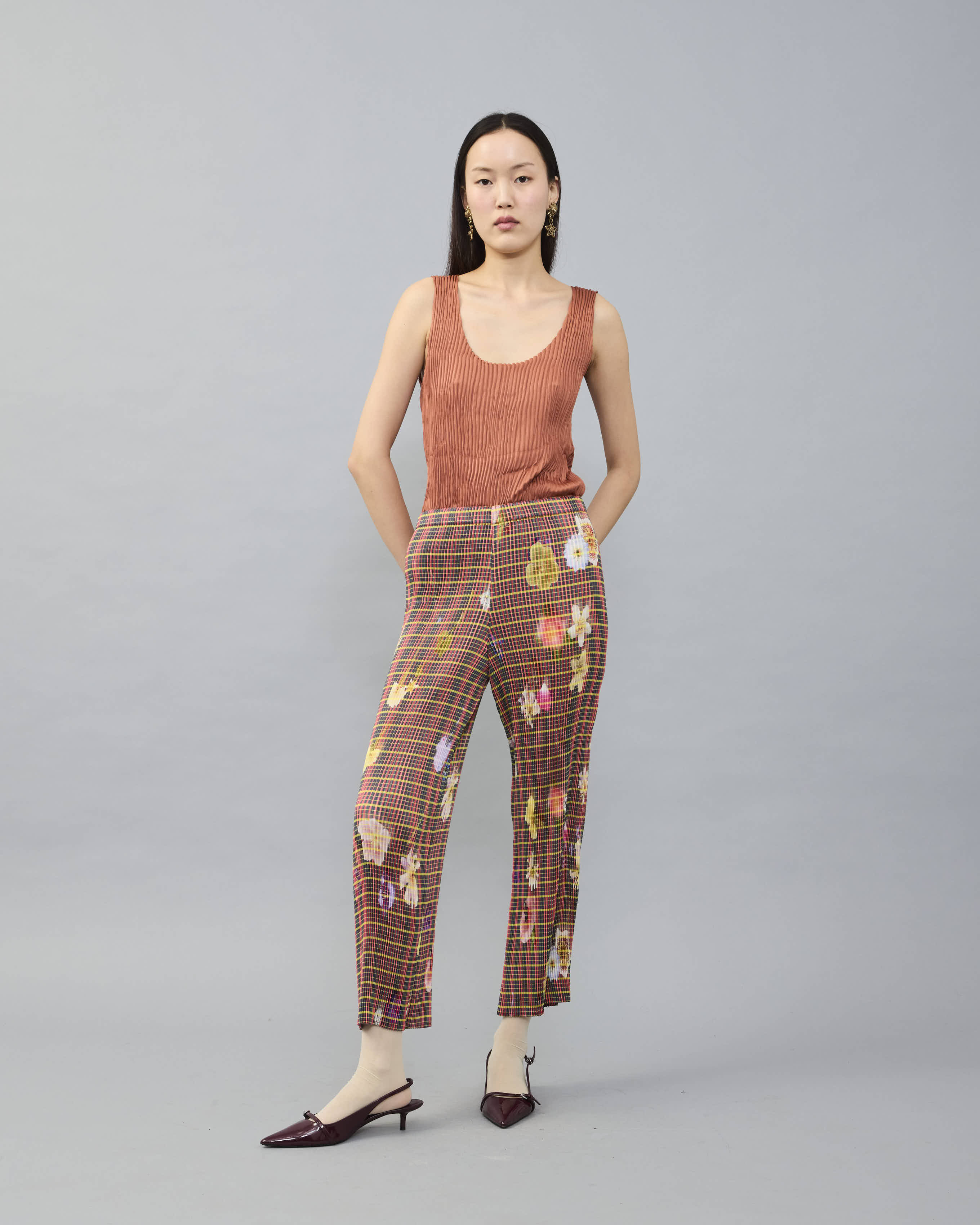 Kurt Handpleated Tanktop in Terracotta