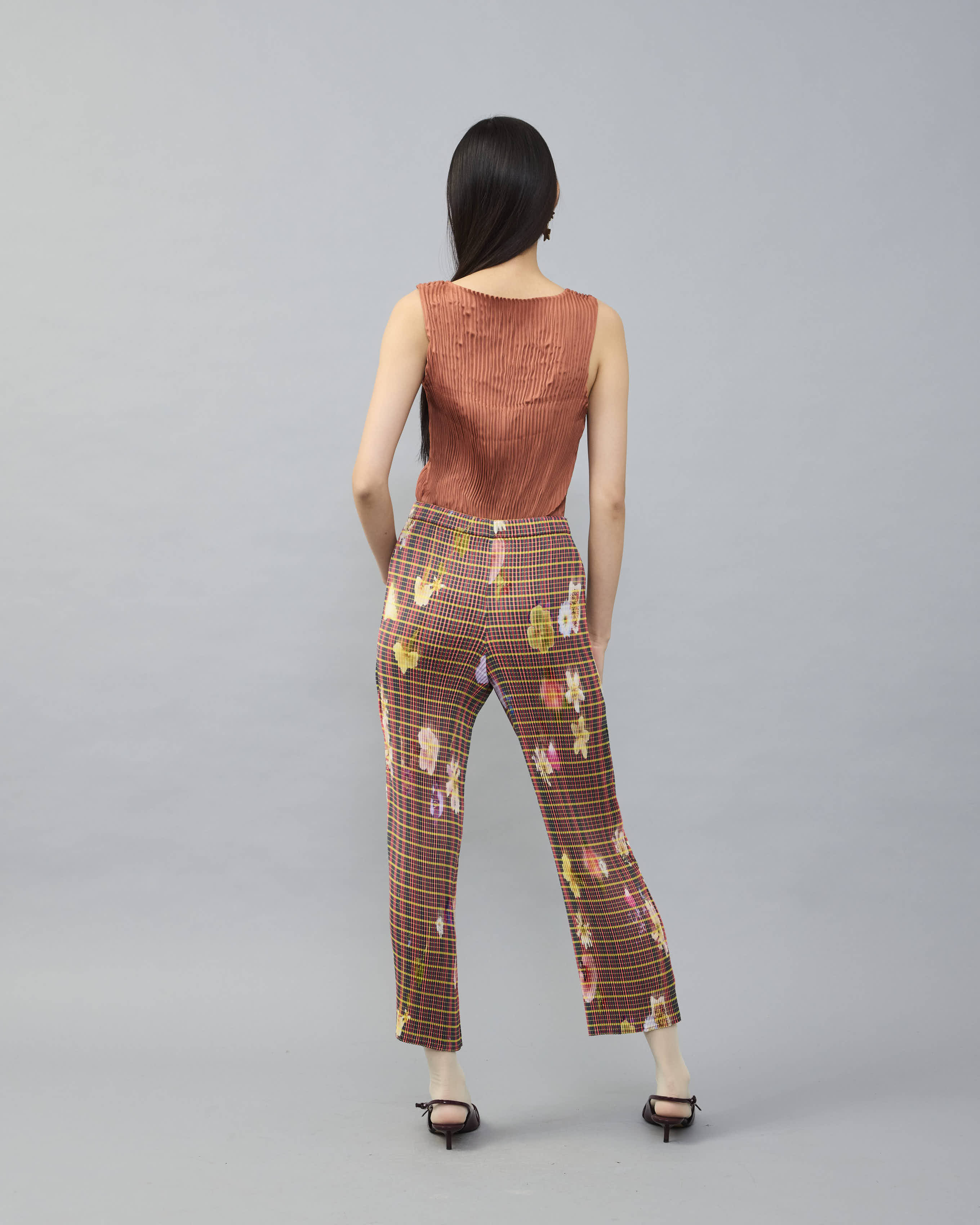 Kurt Handpleated Tanktop in Terracotta