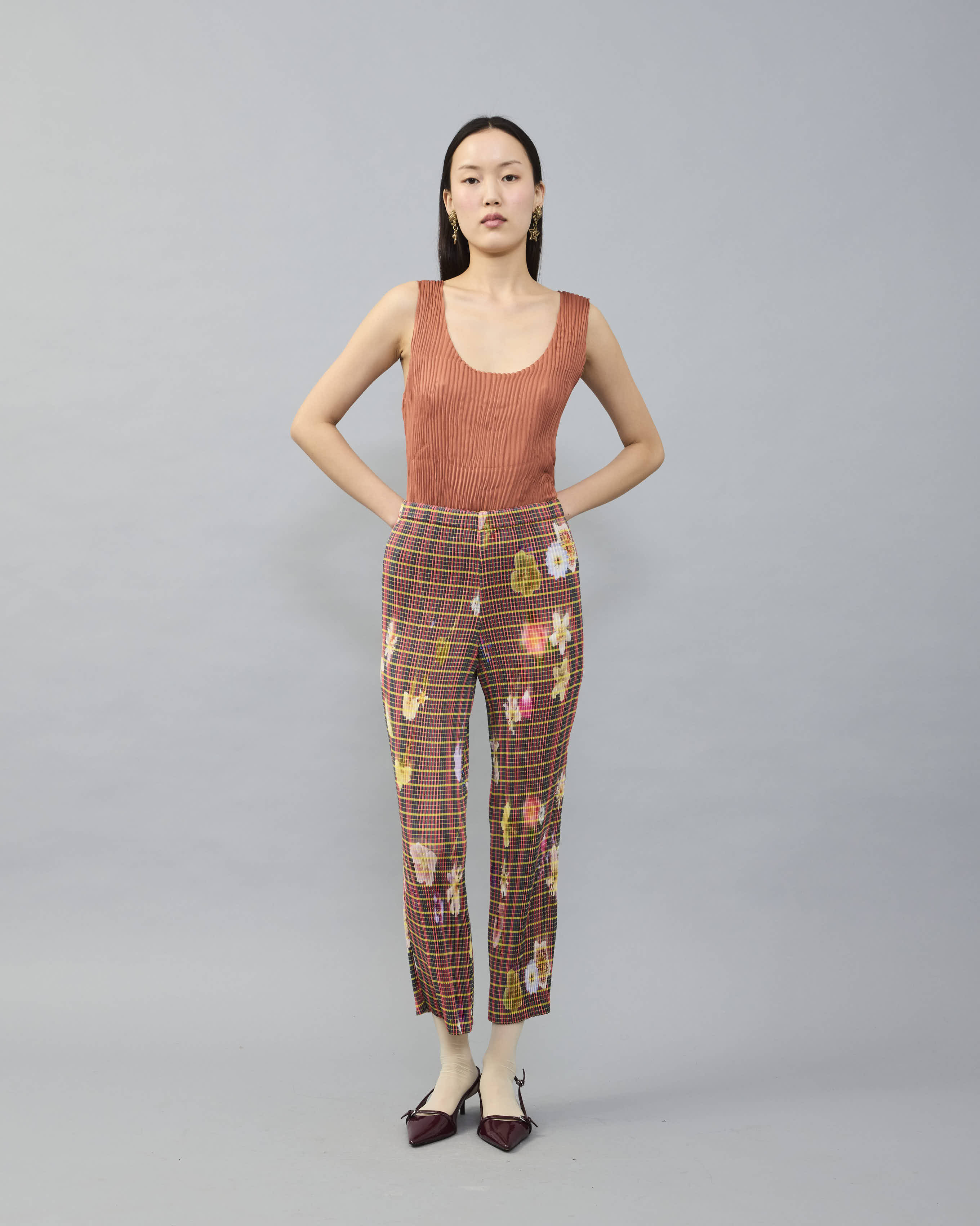 Kurt Handpleated Tanktop in Terracotta