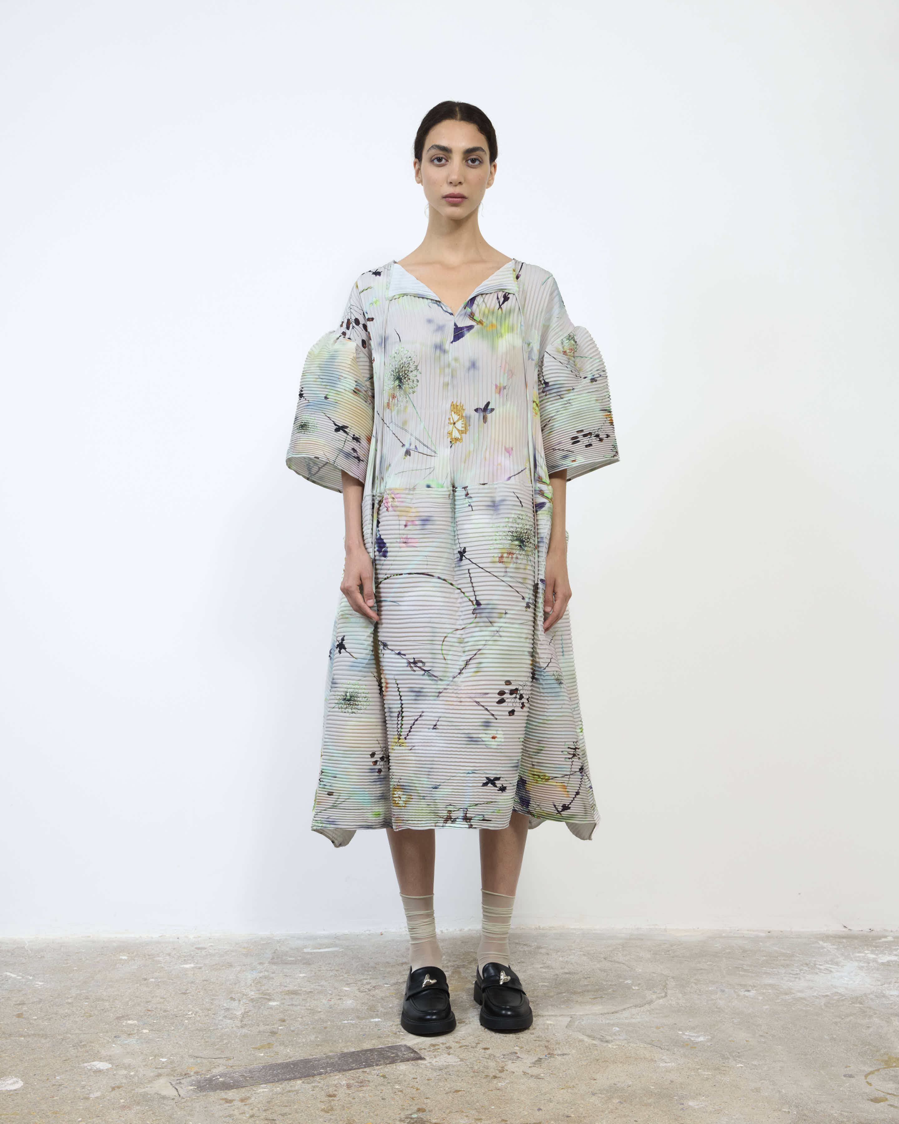 HANDPLEATED THEKLA DRESS IN FRANCES