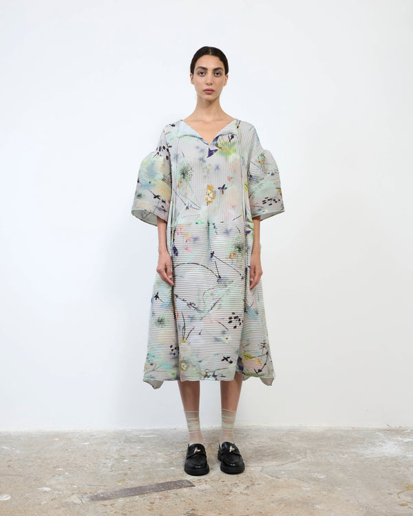 HANDPLEATED THEKLA DRESS IN FRANCES