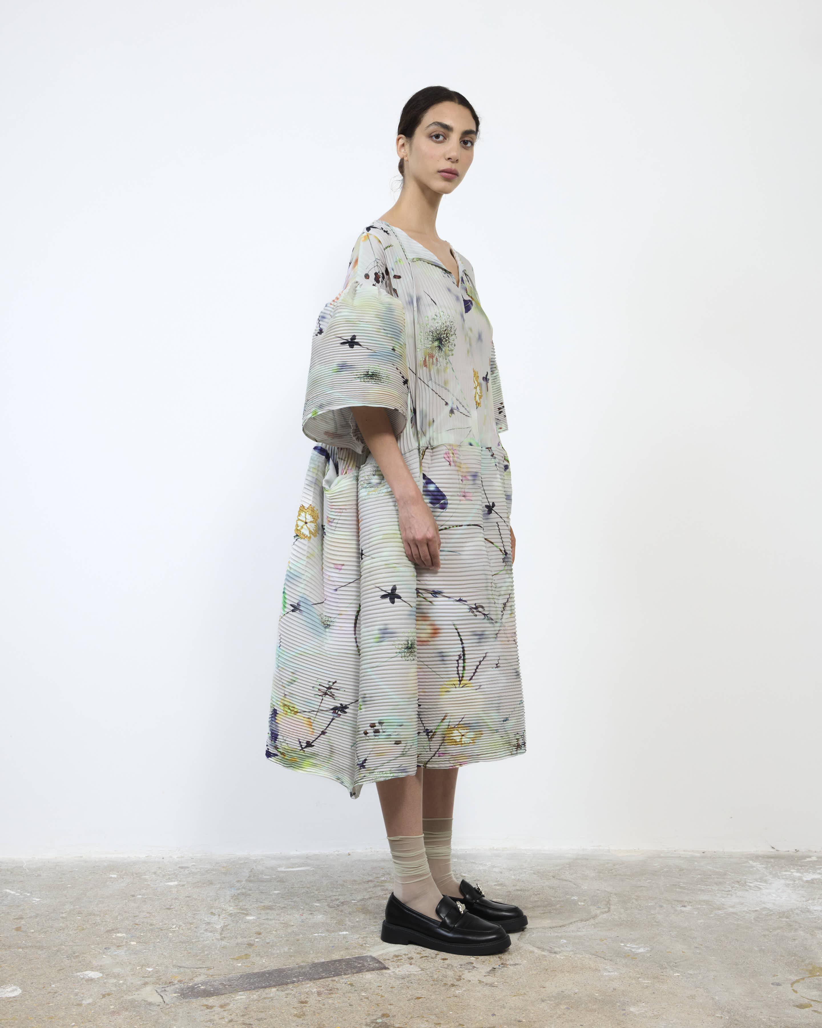 HANDPLEATED THEKLA DRESS IN FRANCES