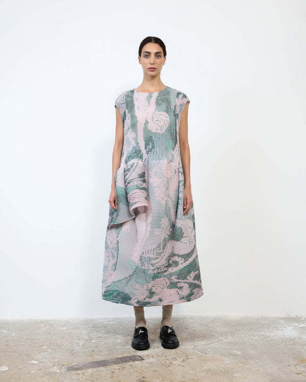 HANDPLEATED MAYA DRESS IN SERAPHIN