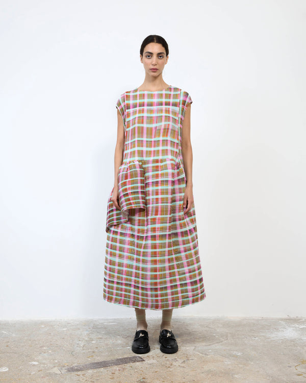HANDPLEATED MAYA DRESS IN TAREK