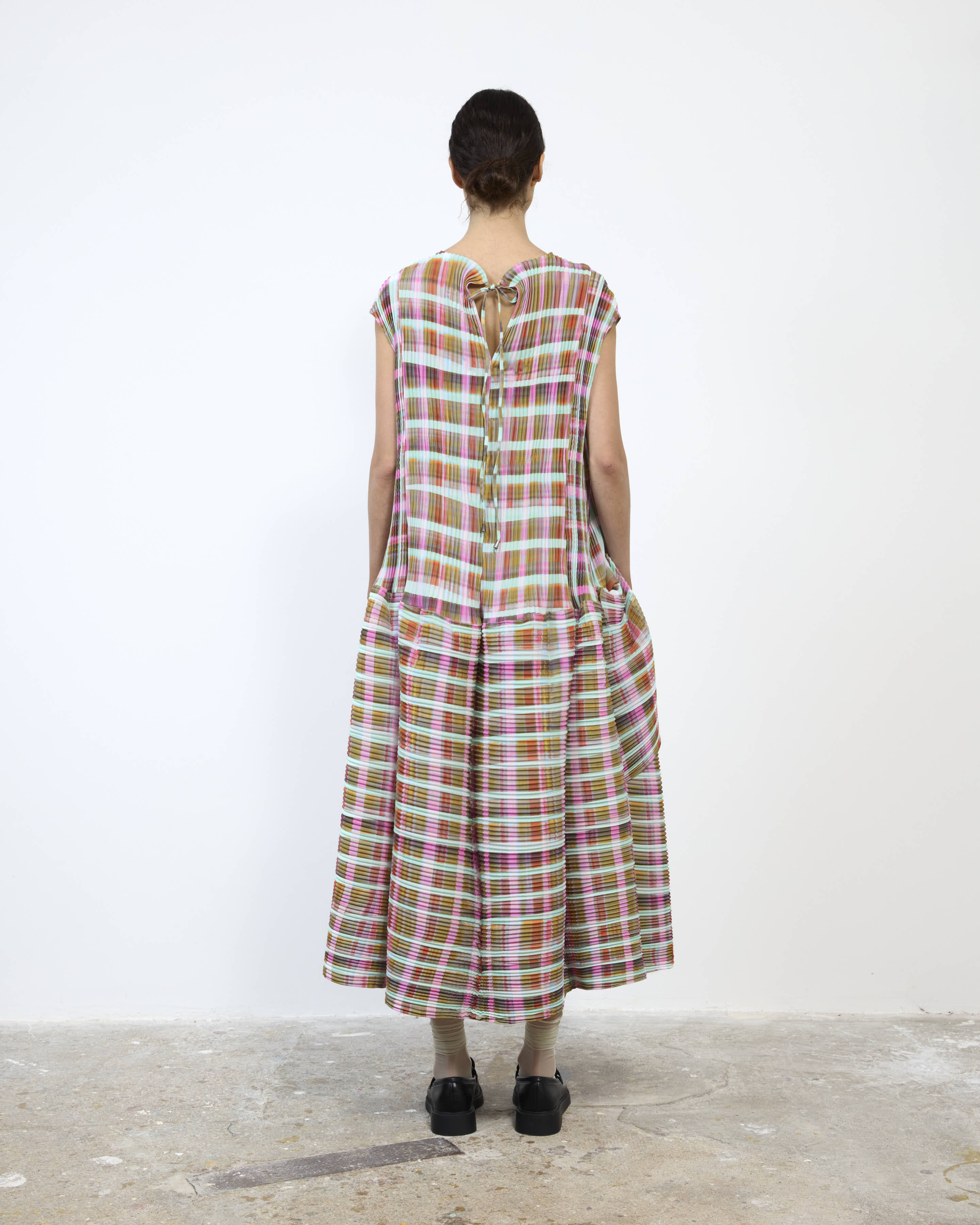 HANDPLEATED MAYA DRESS IN TAREK