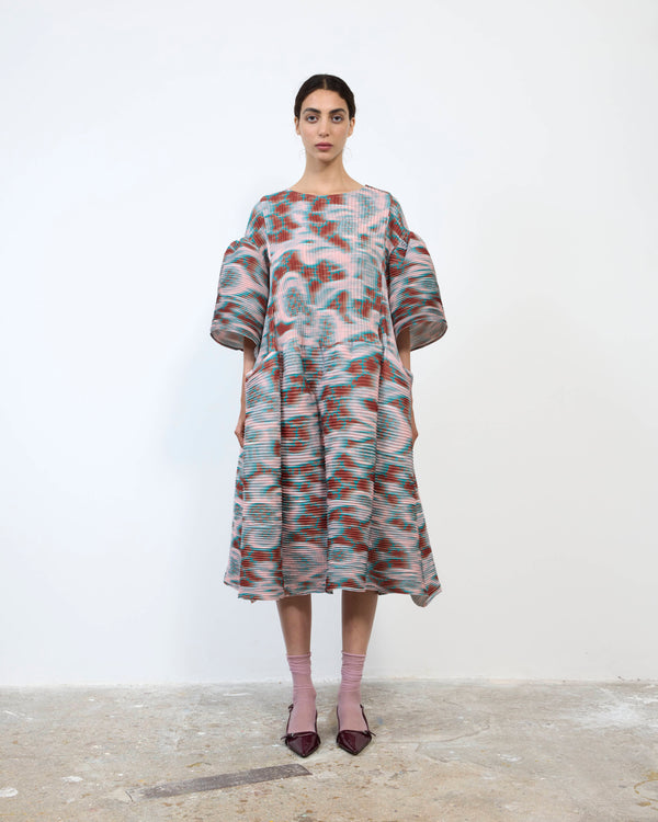HANDPLEATED THEKLA DRESS IN GALLIA