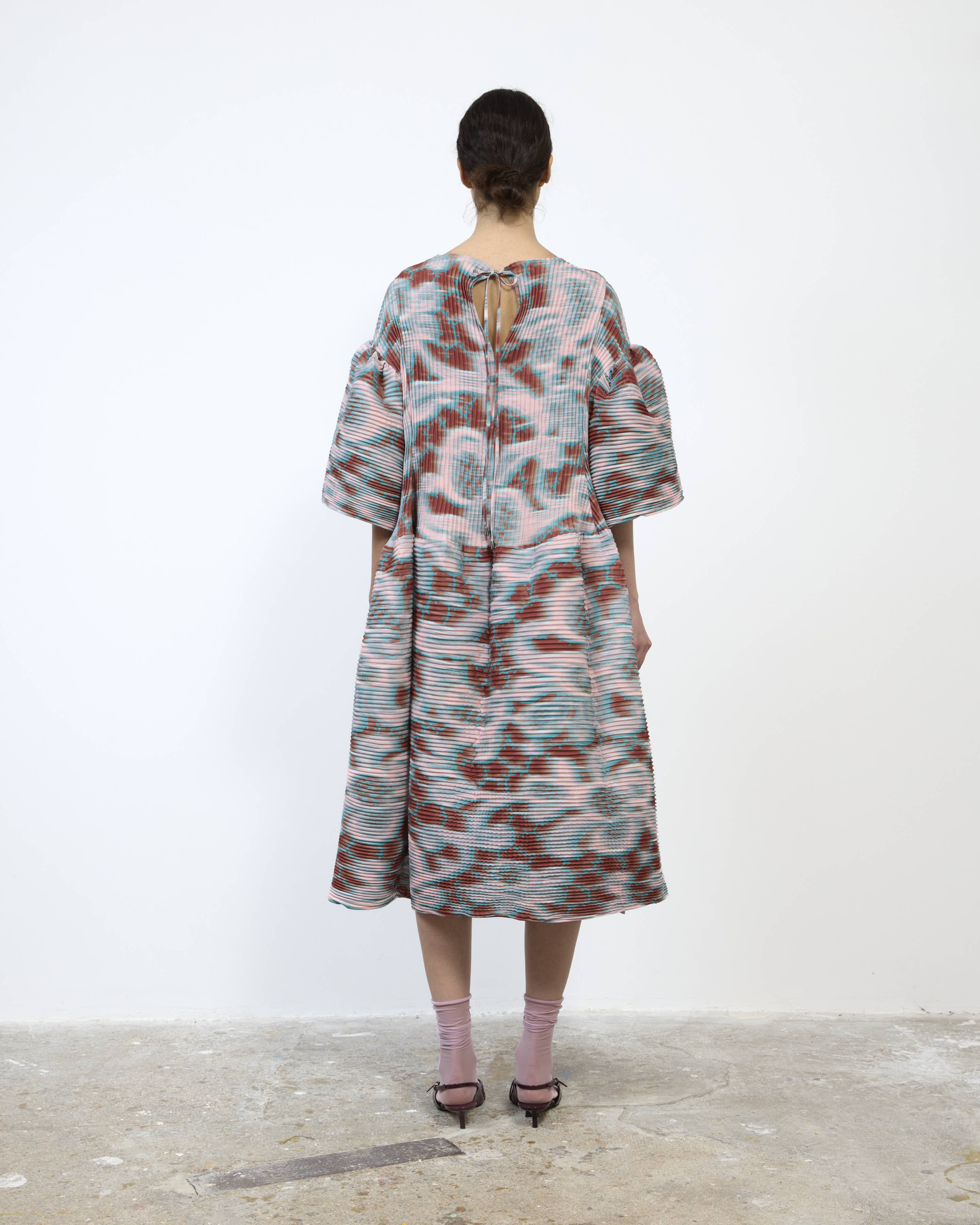 HANDPLEATED THEKLA DRESS IN GALLIA