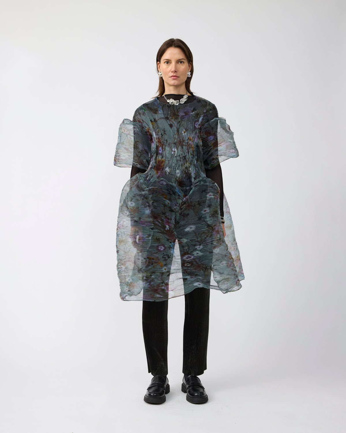 Thekla Handpleated Dress in Transparent Frances