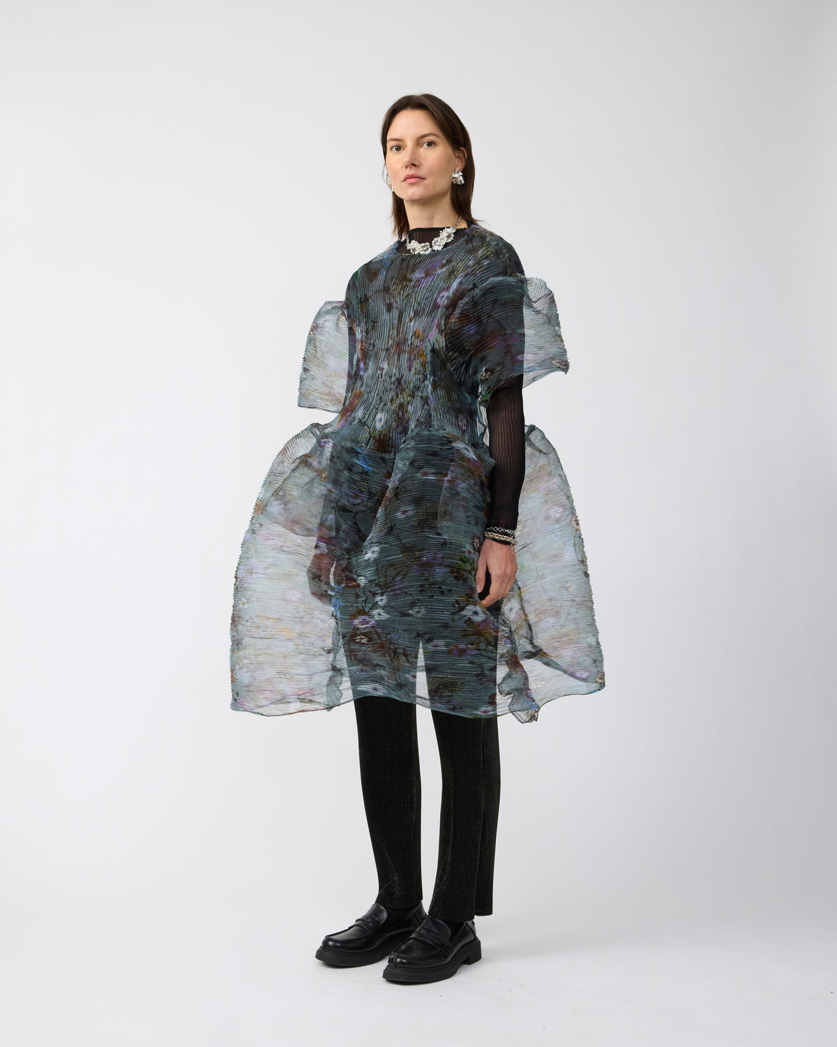 Thekla Handpleated Dress in Transparent Frances